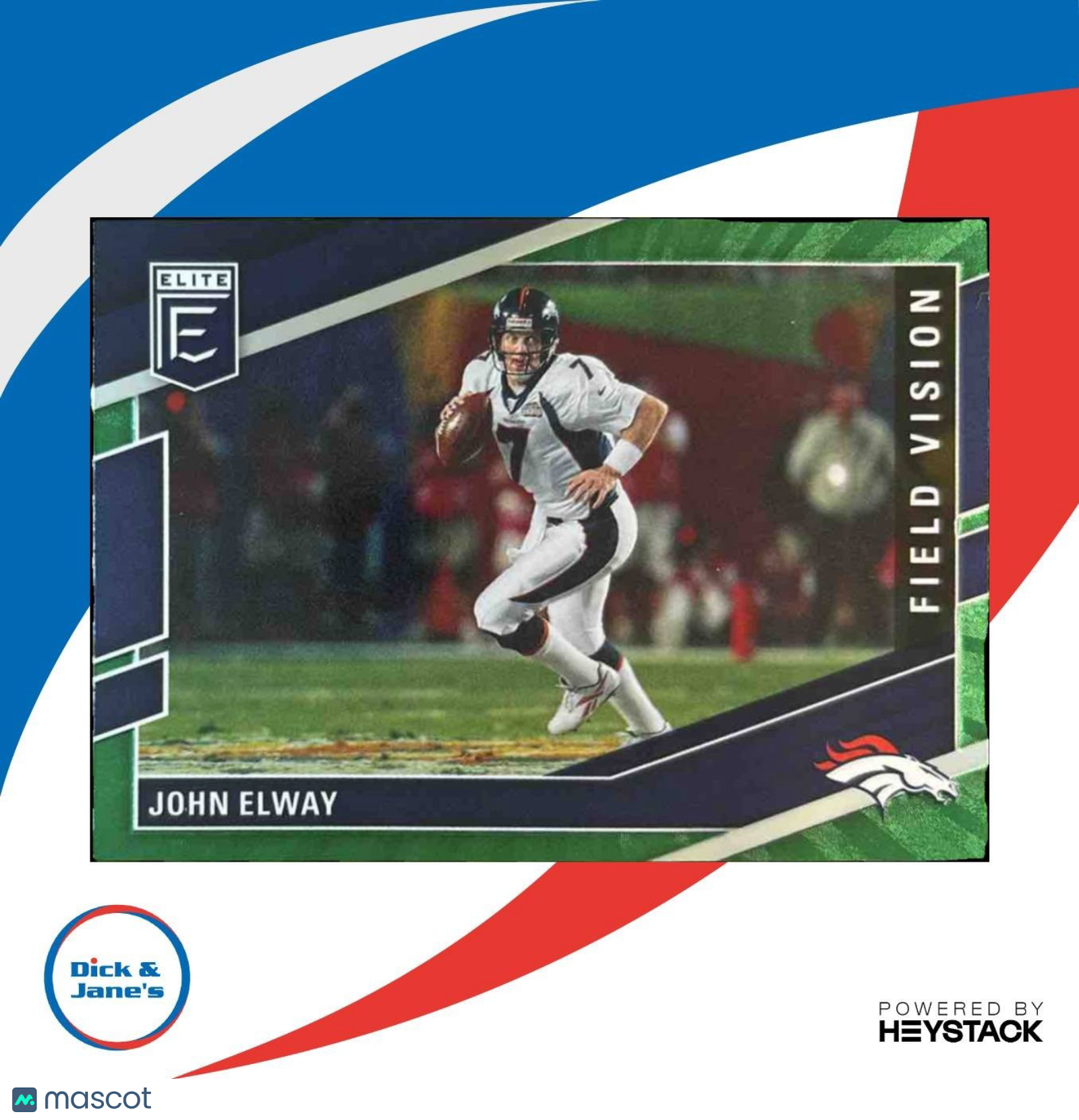 2022 Panini Donruss Elite John Elway Field Vision Green #FV10 Denver Broncos - Sports Cards