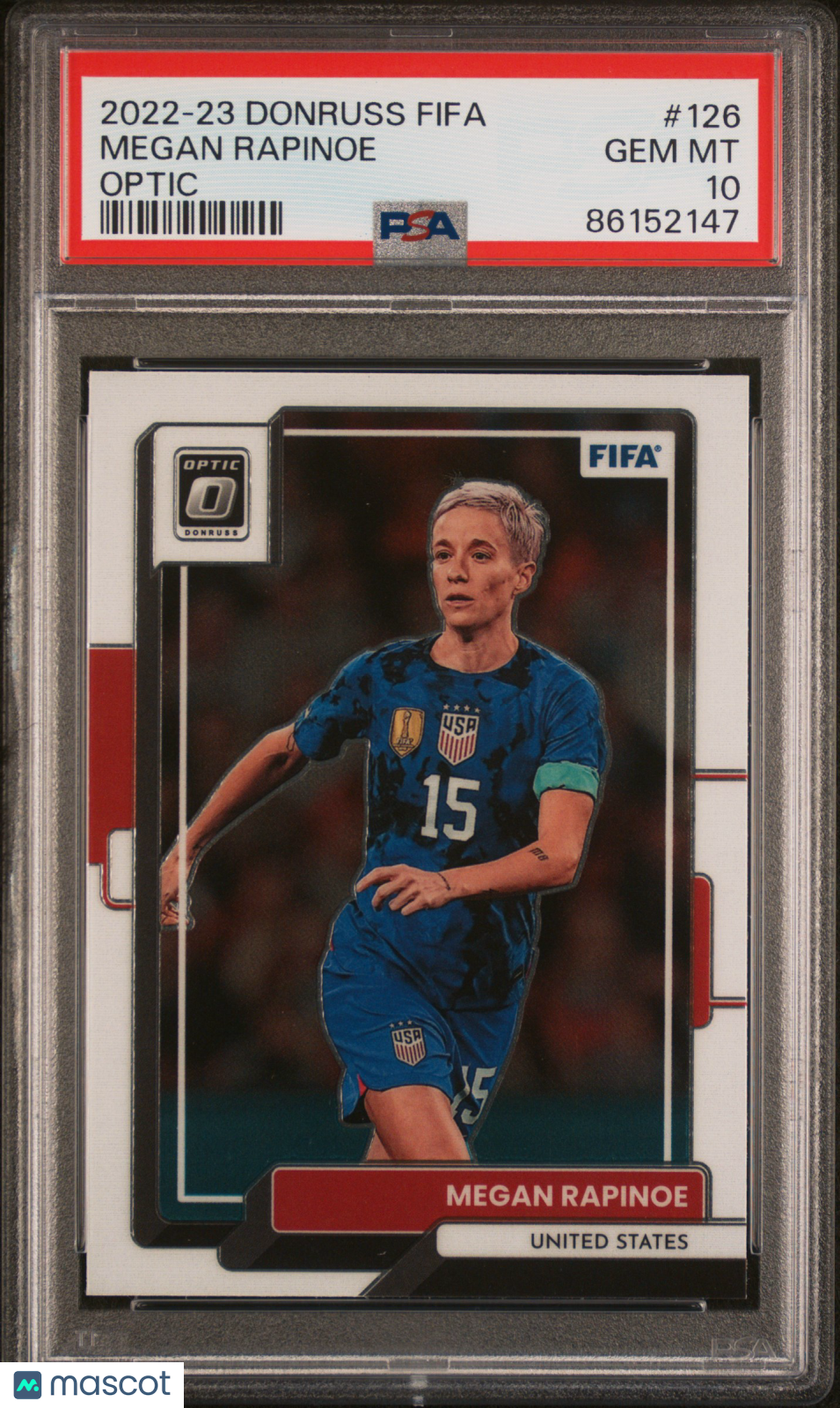 2022 Panini Donruss FIFA Megan Rapinoe Optic #126 PSA 10 - Graded Sports Cards