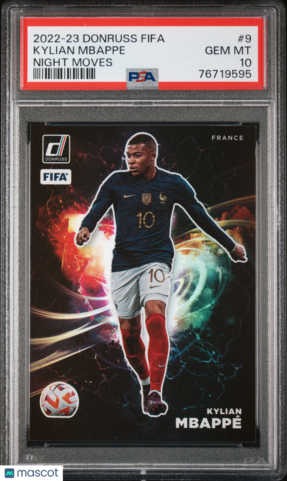 2022 Panini Donruss FIFA Night Moves Kylian Mbappe #9 PSA 10 GEM MINT Graded Sports Cards