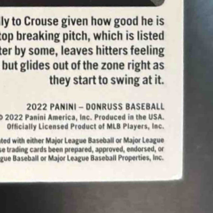 2022 Panini Donruss Hans Crouse Red /2022 #67 RC Philadelphia Phillies - Sports Cards