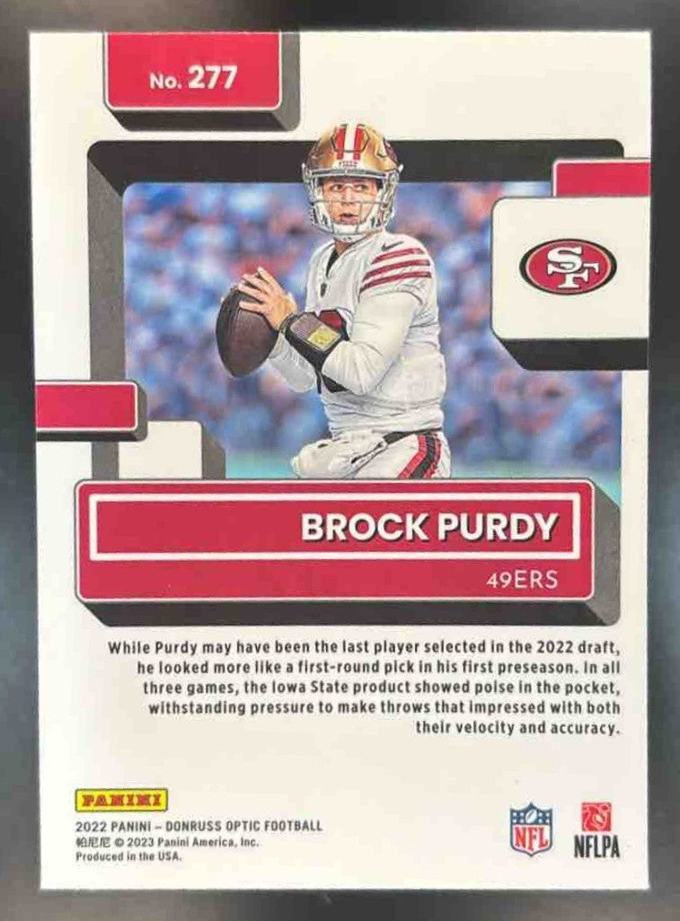 2022 Panini Donruss Optic Brock Purdy #277 RC Rated Rookie San Francisco 49ers - Sports Cards