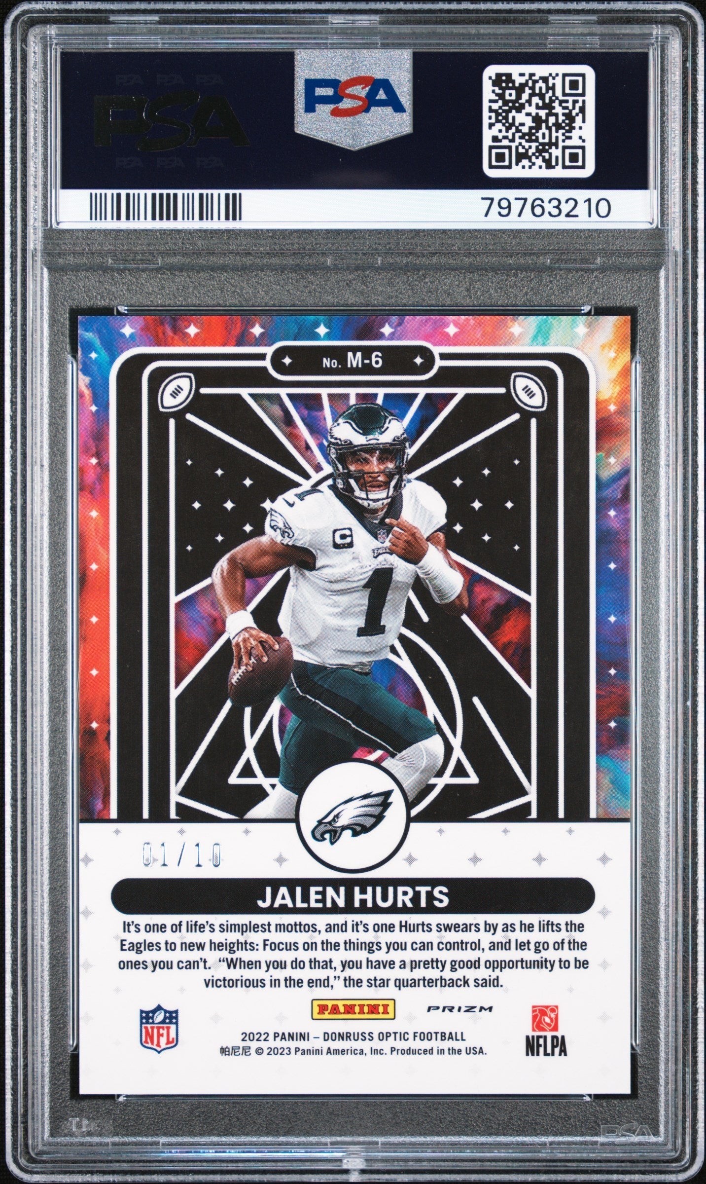 2022 Panini Donruss Optic Mythical Jalen Hurts Gold #M6 PSA 9 - Graded Sports Cards