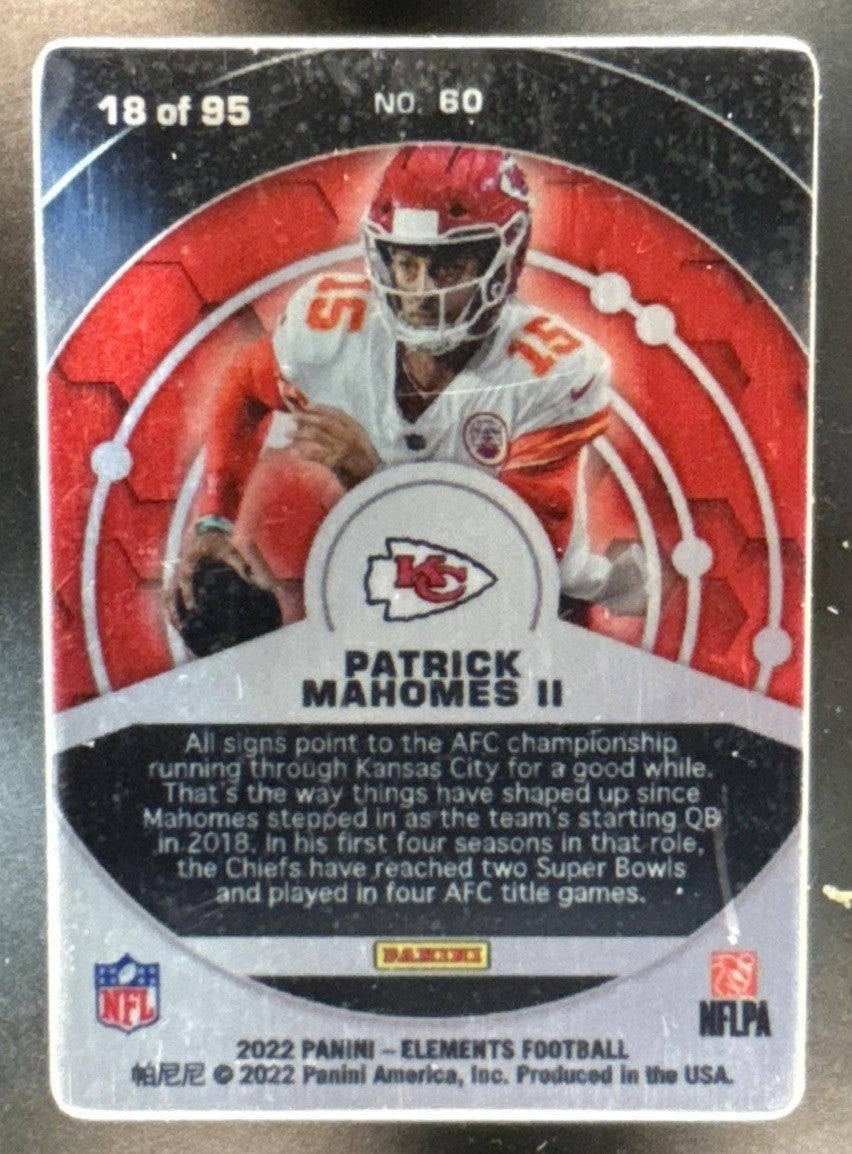 2022 Panini Elements Patrick Mahomes II Americium /95 #60 Kansas City Chiefs - Sports Cards