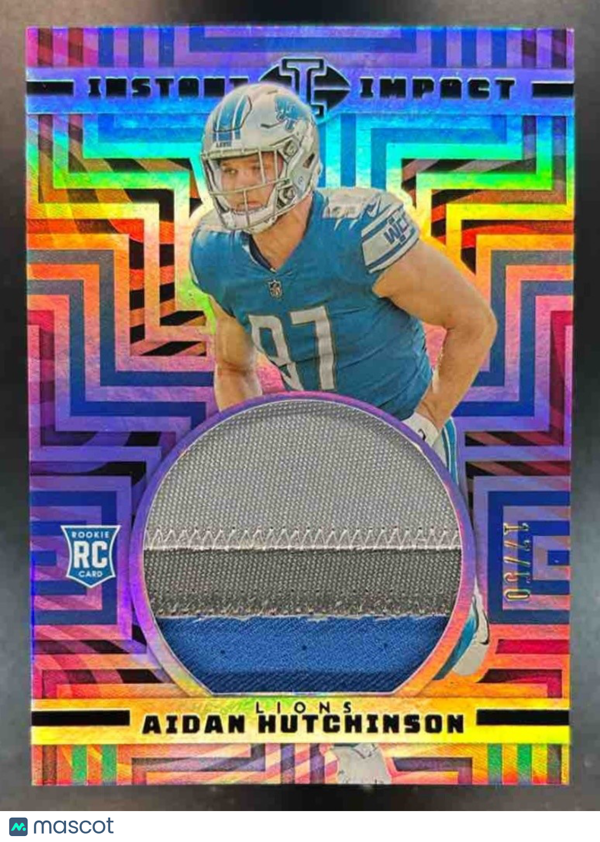 2022 Panini Illusions Aidan Hutchinson Instant Impact Patch /50 MEM RC Lions - Sports Cards