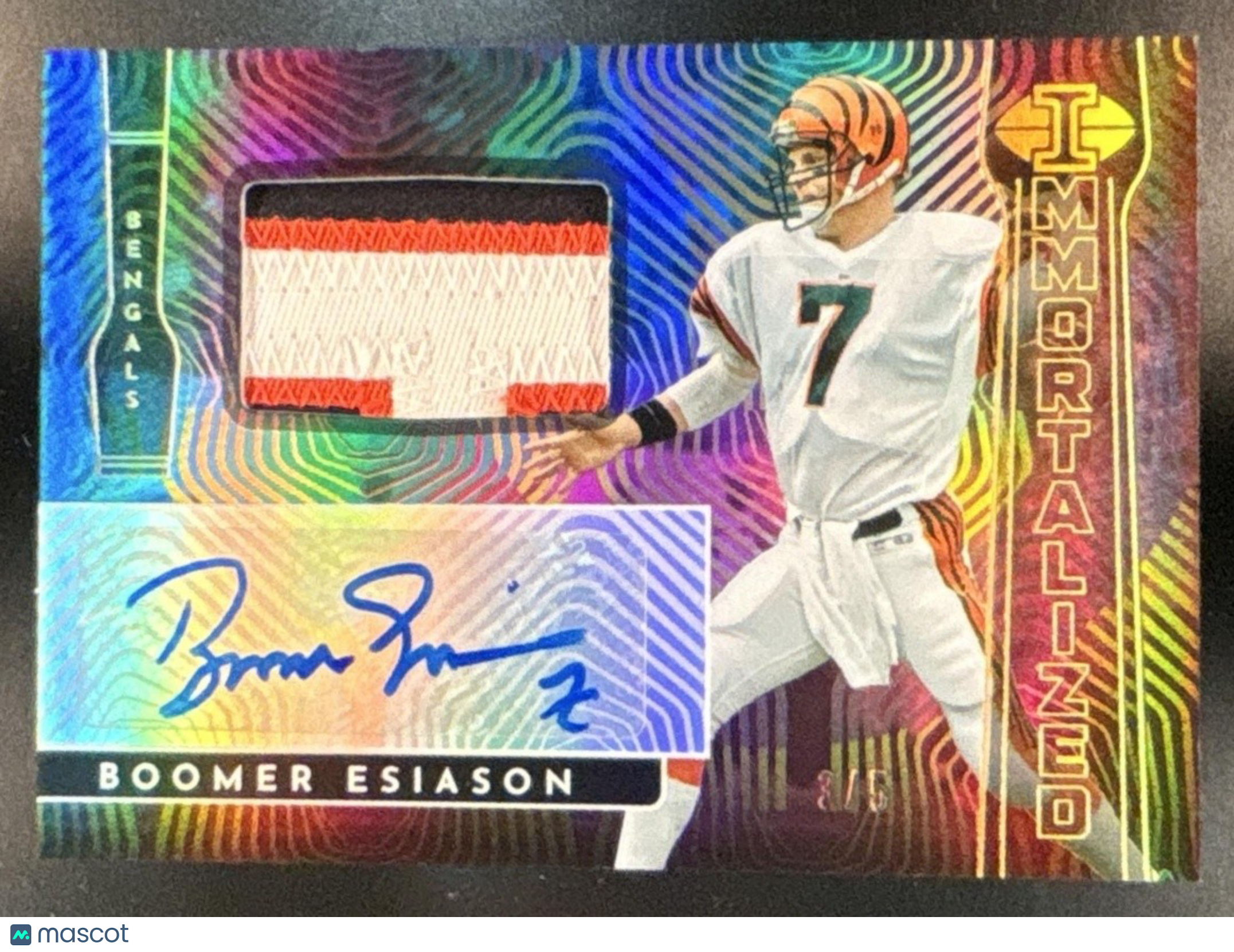 2022 Panini Illusions Boomer Esiason Immortalized Jersey Auto Gold /5 Bengals - Sports Cards