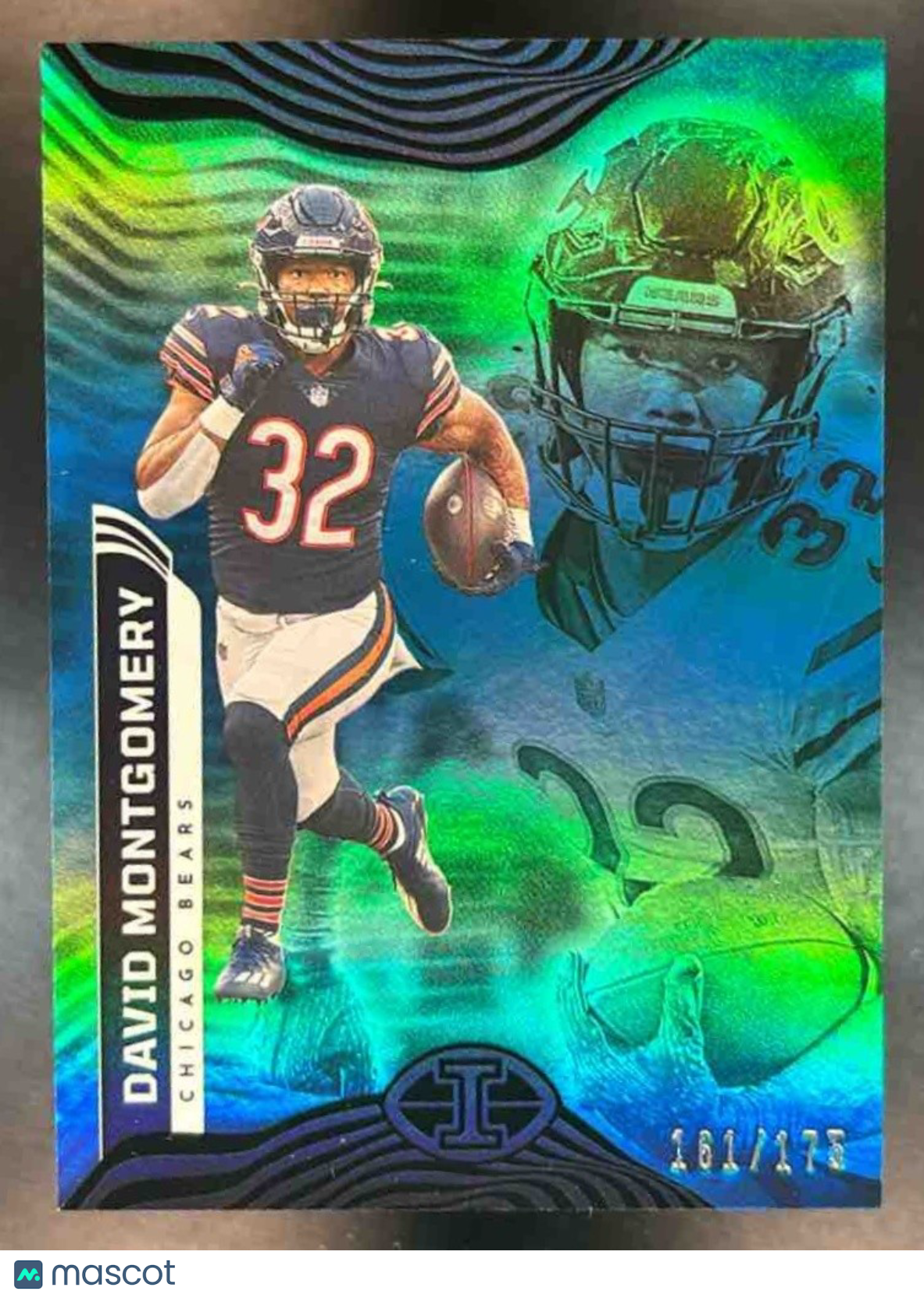 2022 Panini Illusions David Montgomery Trophy Collection Teal /175 Chicago Bears - Sports Cards