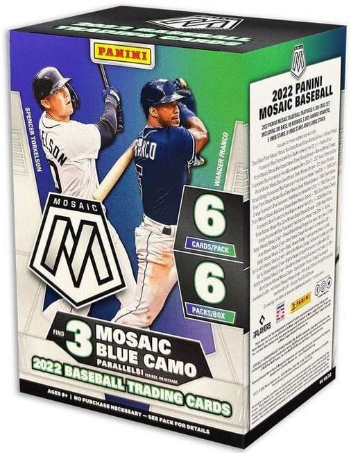 2022 Panini Mosaic Baseball 6-Pack Blaster Box (Blue Camo!) - Baseball Box