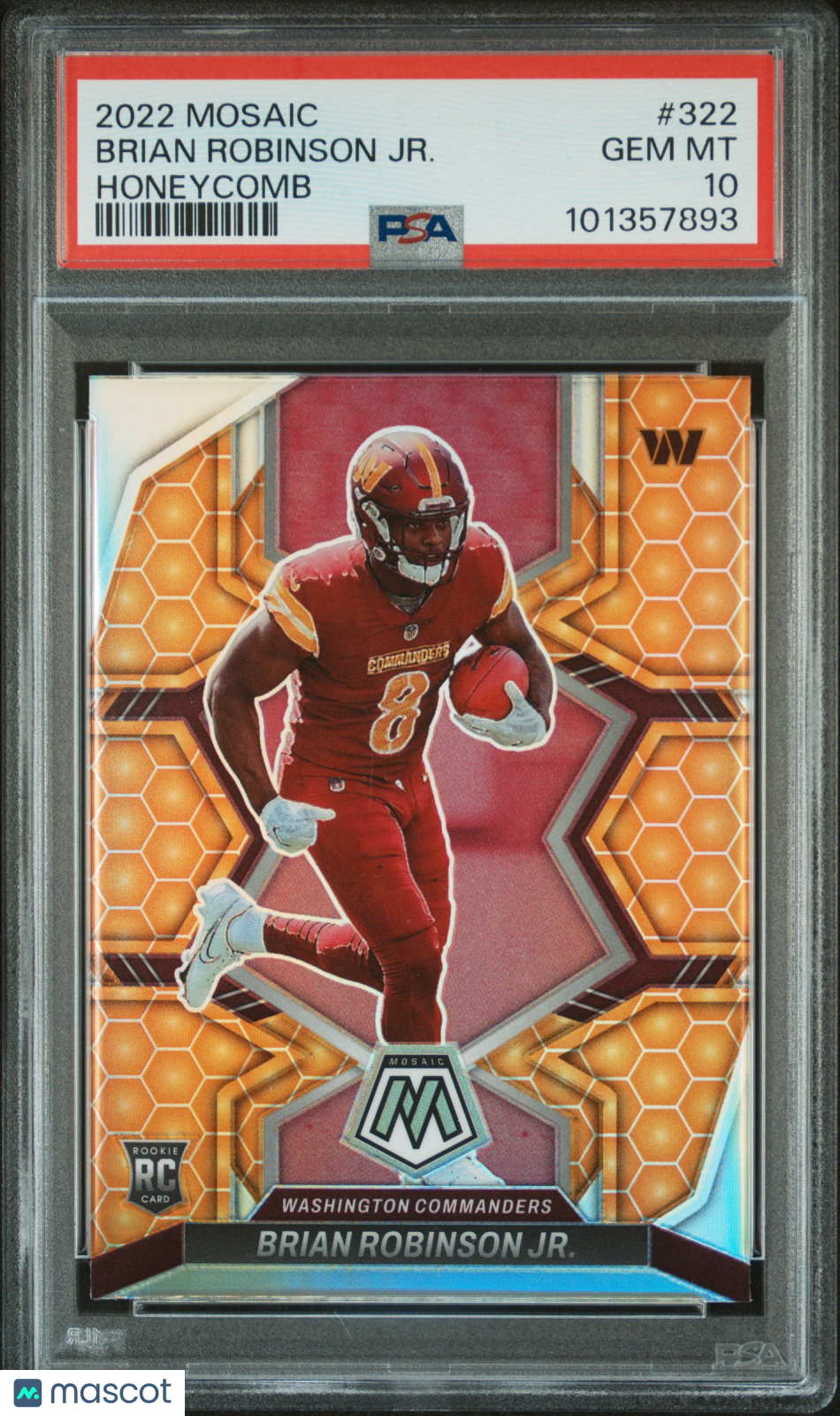 2022 Panini Mosaic Brian Robinson JR. Honeycomb #322 PSA 10 - Graded Sports Cards