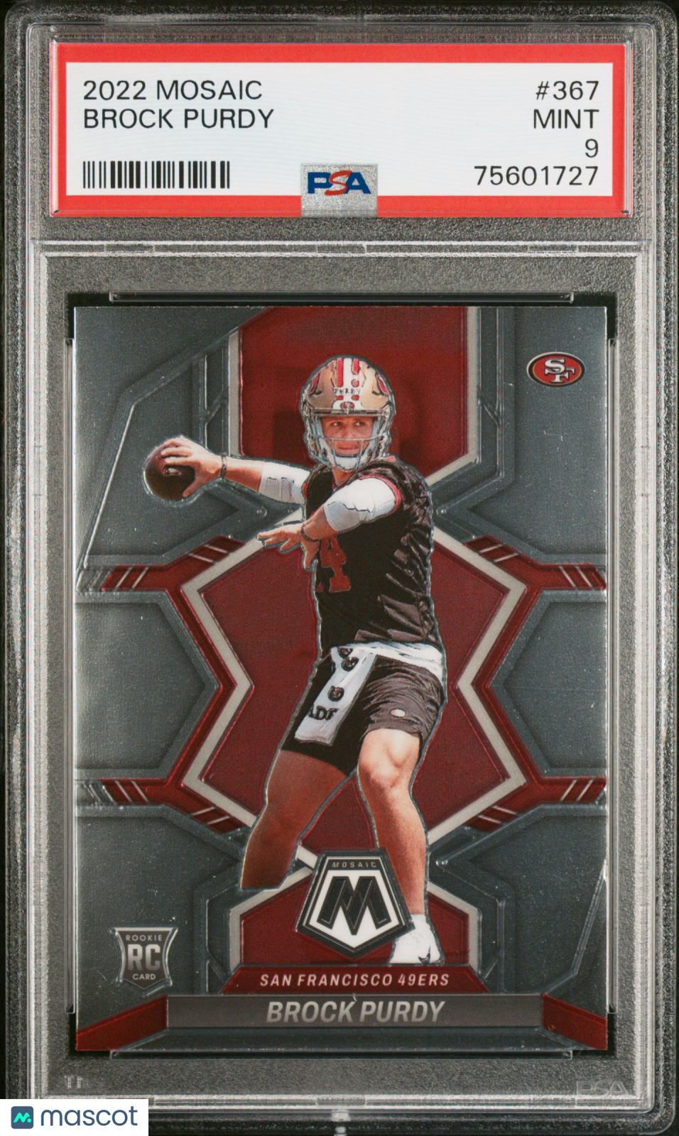 2022 Panini Mosaic Brock Purdy Rookie #367 PSA 9 San Francisco 49ers Graded Sports Cards