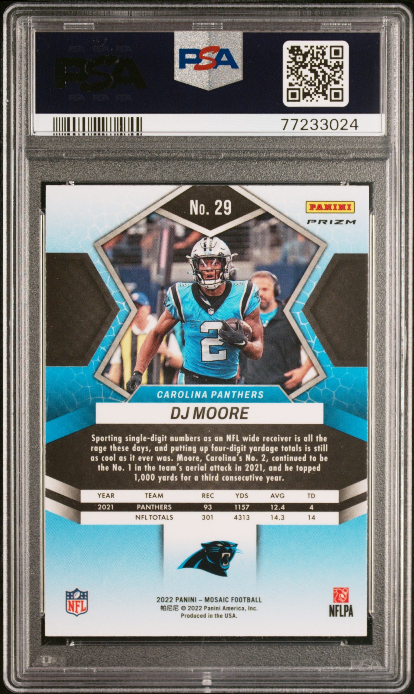 2022 Panini Mosaic DJ Moore Honeycomb #29 PSA 10 - Graded Sports Cards