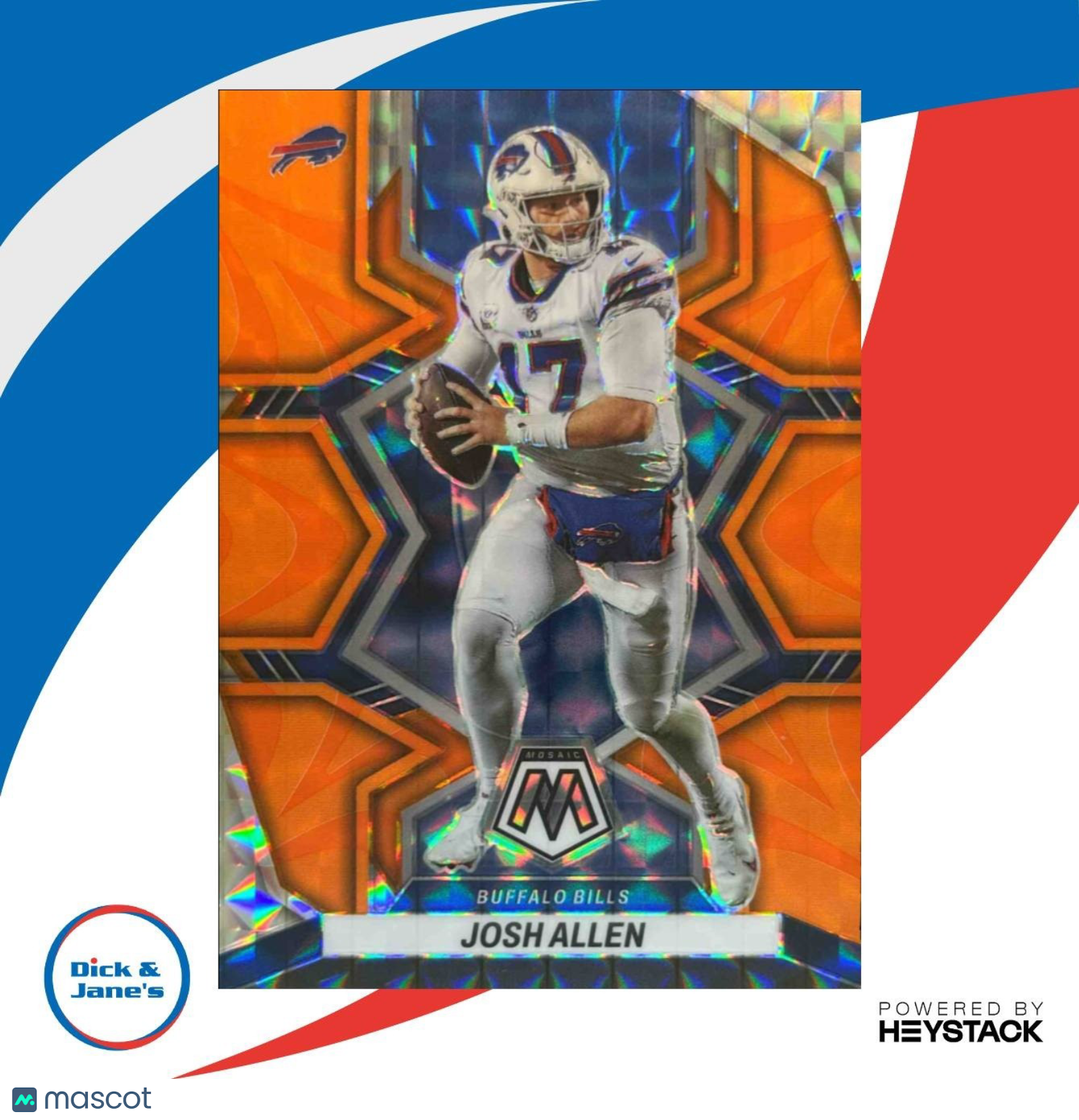 2022 Panini Mosaic Josh Allen Reactive Orange #20 Buffalo Bills - Sports Cards