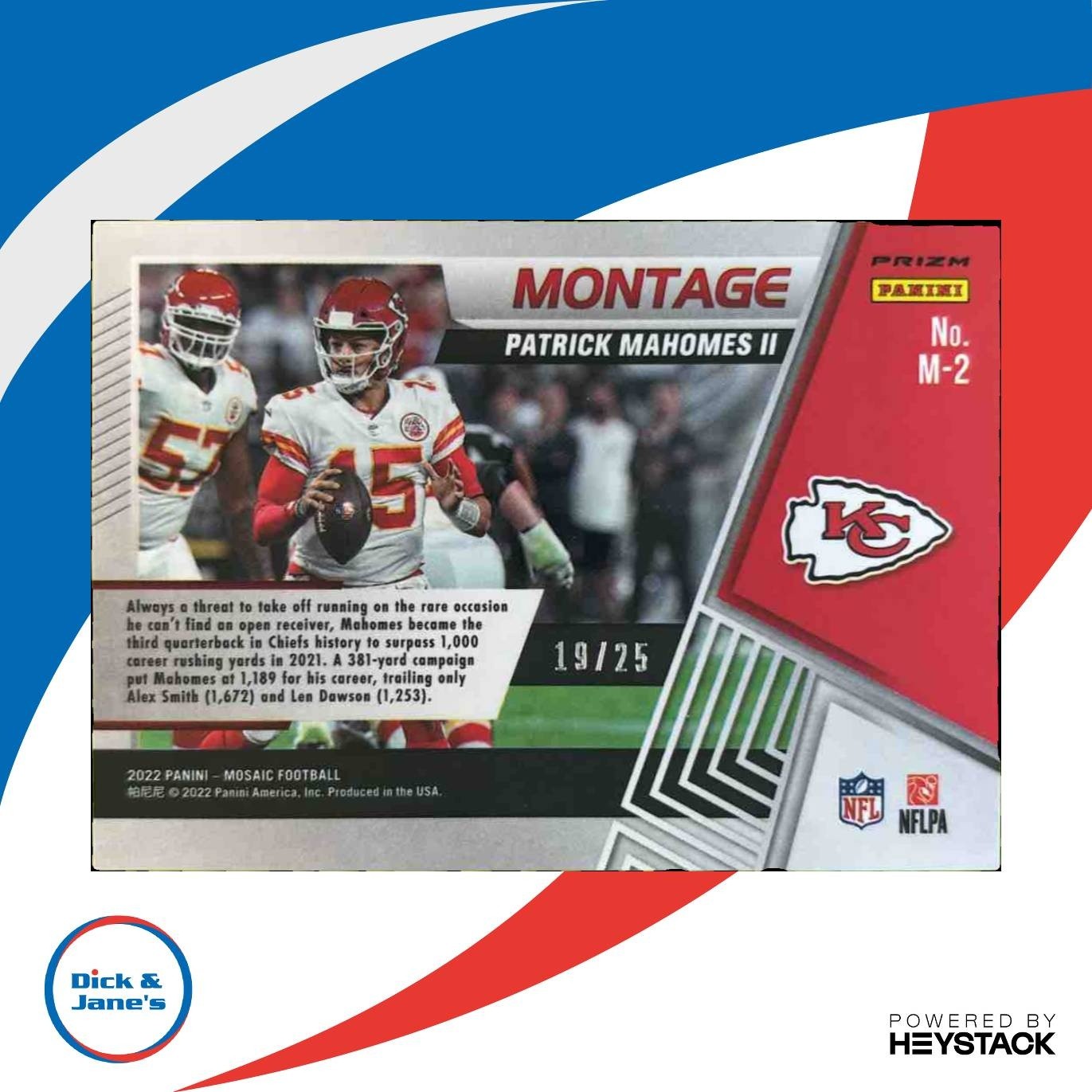 2022 Panini Mosaic Patrick Mahomes II Montage White /25 #M-2 Kansas City Chiefs - Sports Cards