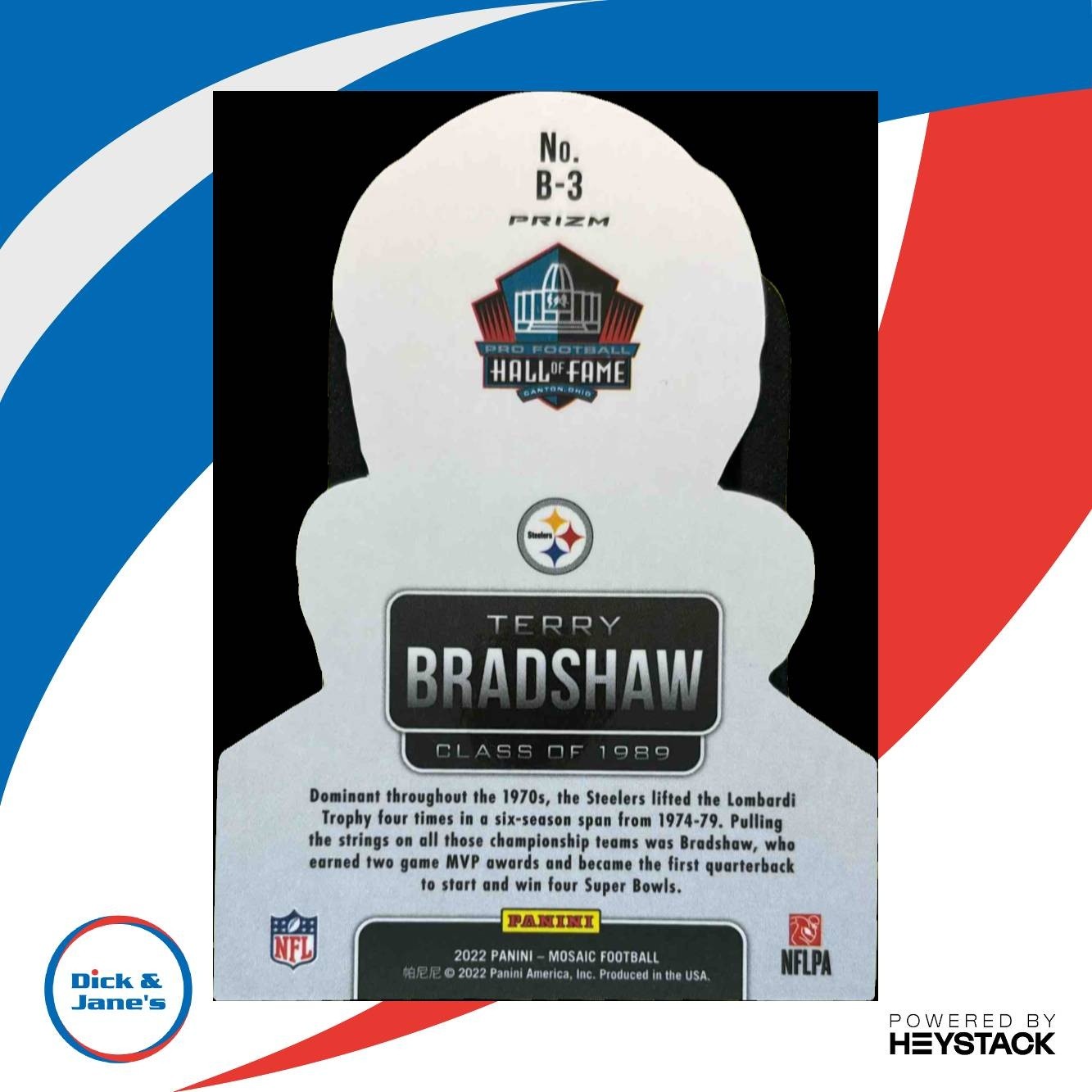2022 Panini Mosaic Terry Bradshaw Busted #B-3 Pittsburgh Steelers - Sports Cards