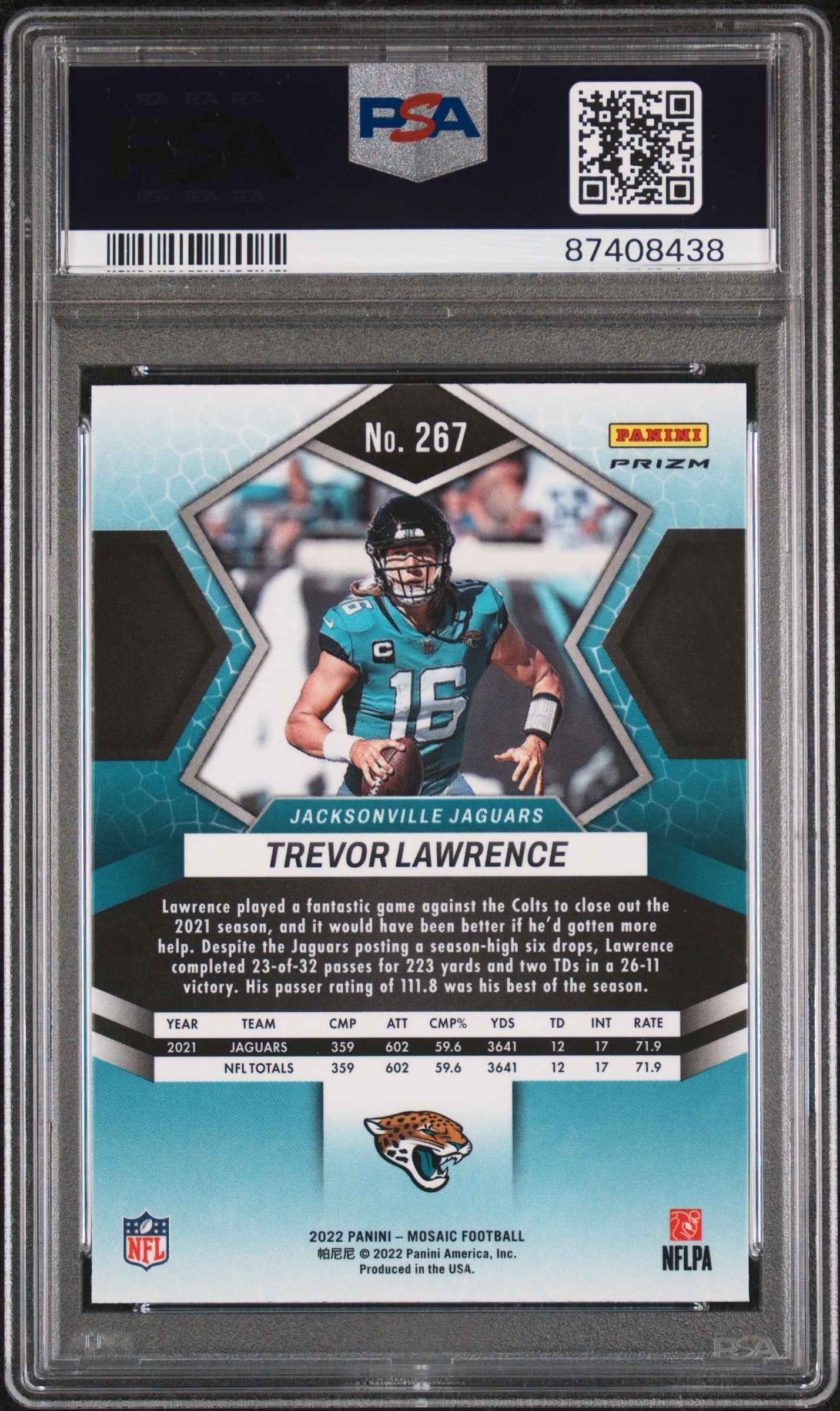 2022 Panini Mosaic Trevor Lawrence Red Sparkle #267 PSA 10 - Graded Sports Cards
