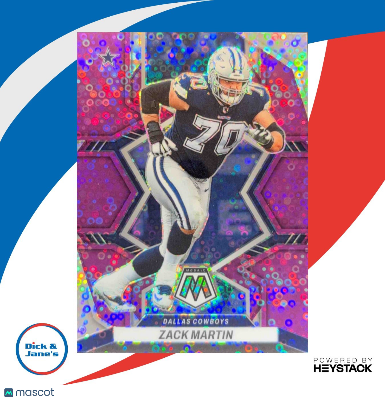 2022 Panini Mosaic Zack Martin No Huddle Purple /50 #233 San Francisco 49ers - Sports Cards