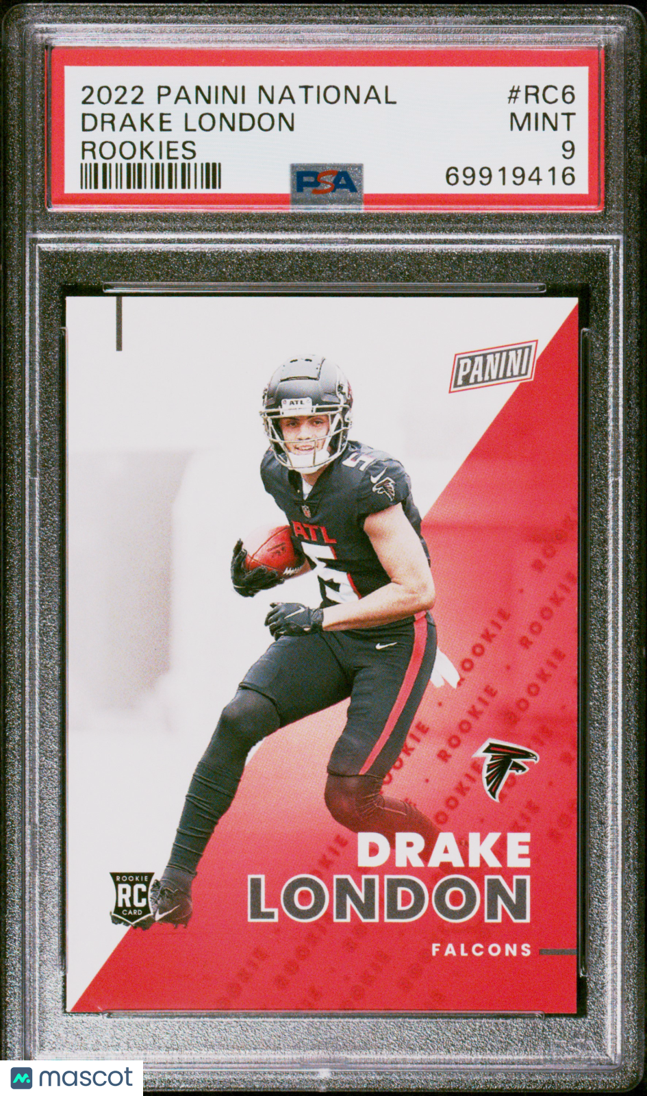 2022 Panini National Rookies Drake London /499 Rookie #RC6 PSA 9 Atlanta Falcons - Graded Sports Cards