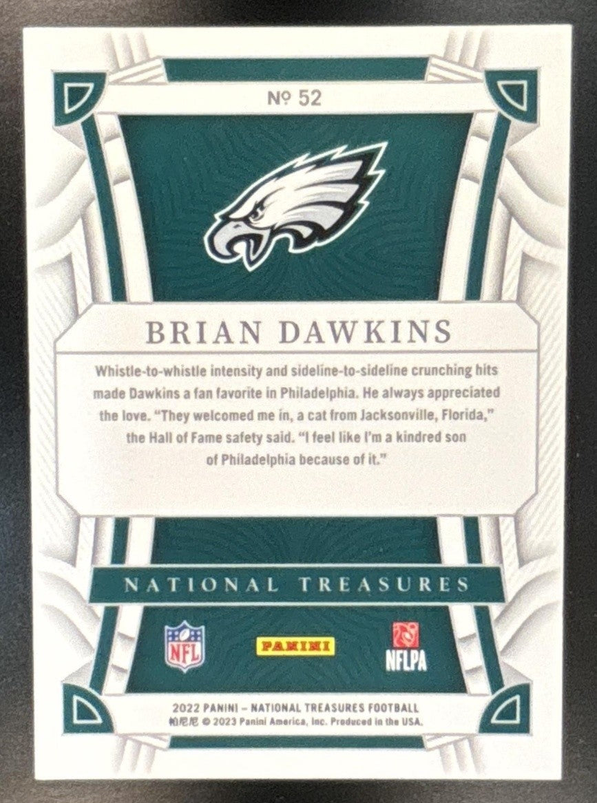 2022 Panini National Treasures Brian Dawkins /99 #52 Philadelphia Eagles - Sports Cards