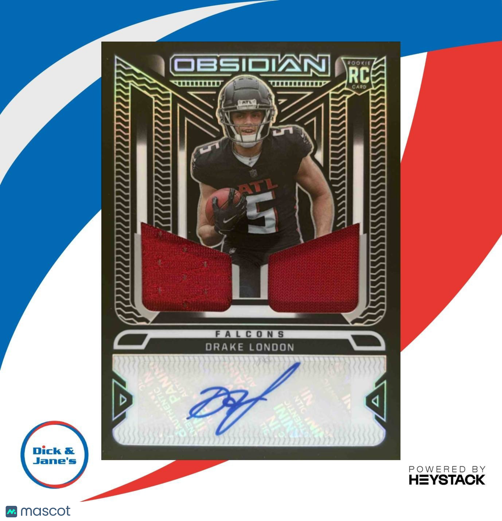 2022 Panini Obsidian Drake London Rookie Jersey Ink /175 RC Auto Atlanta Falcons - Sports Cards