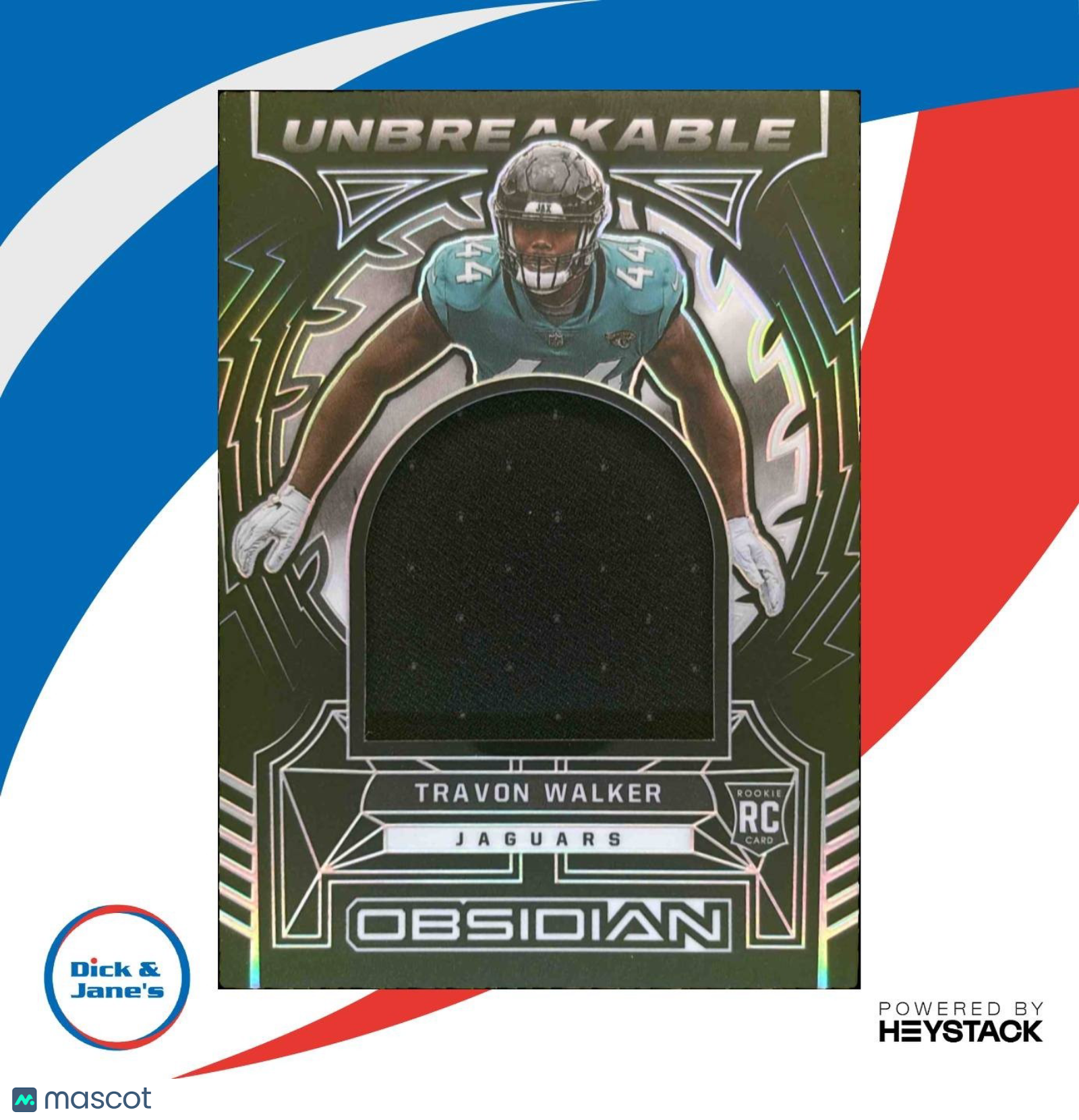 2022 Panini Obsidian Travon Walker Unbreakable Material /125 RC Jaguars - Sports Cards