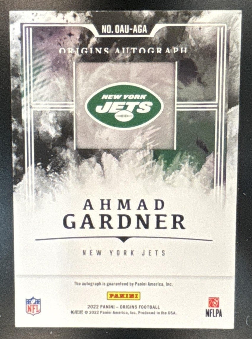 2022 Panini Origins Ahmad Gardner Auto Gold Ink /25 #OAU-AGA RC New York Jets - Sports Cards