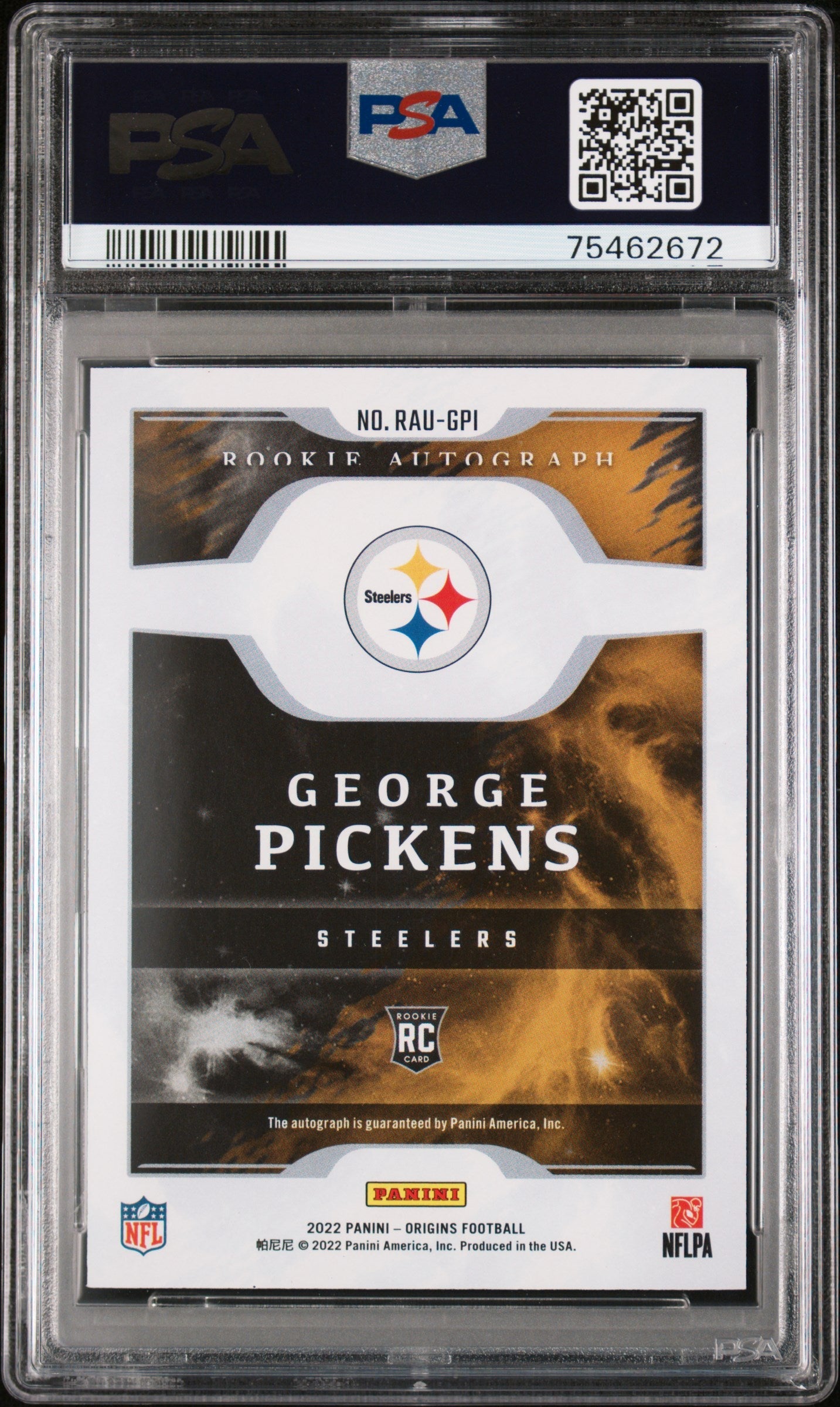 2022 Panini Origins Rookie Autographs George Pickens #RAUGPI PSA 9 - Graded Sports Cards