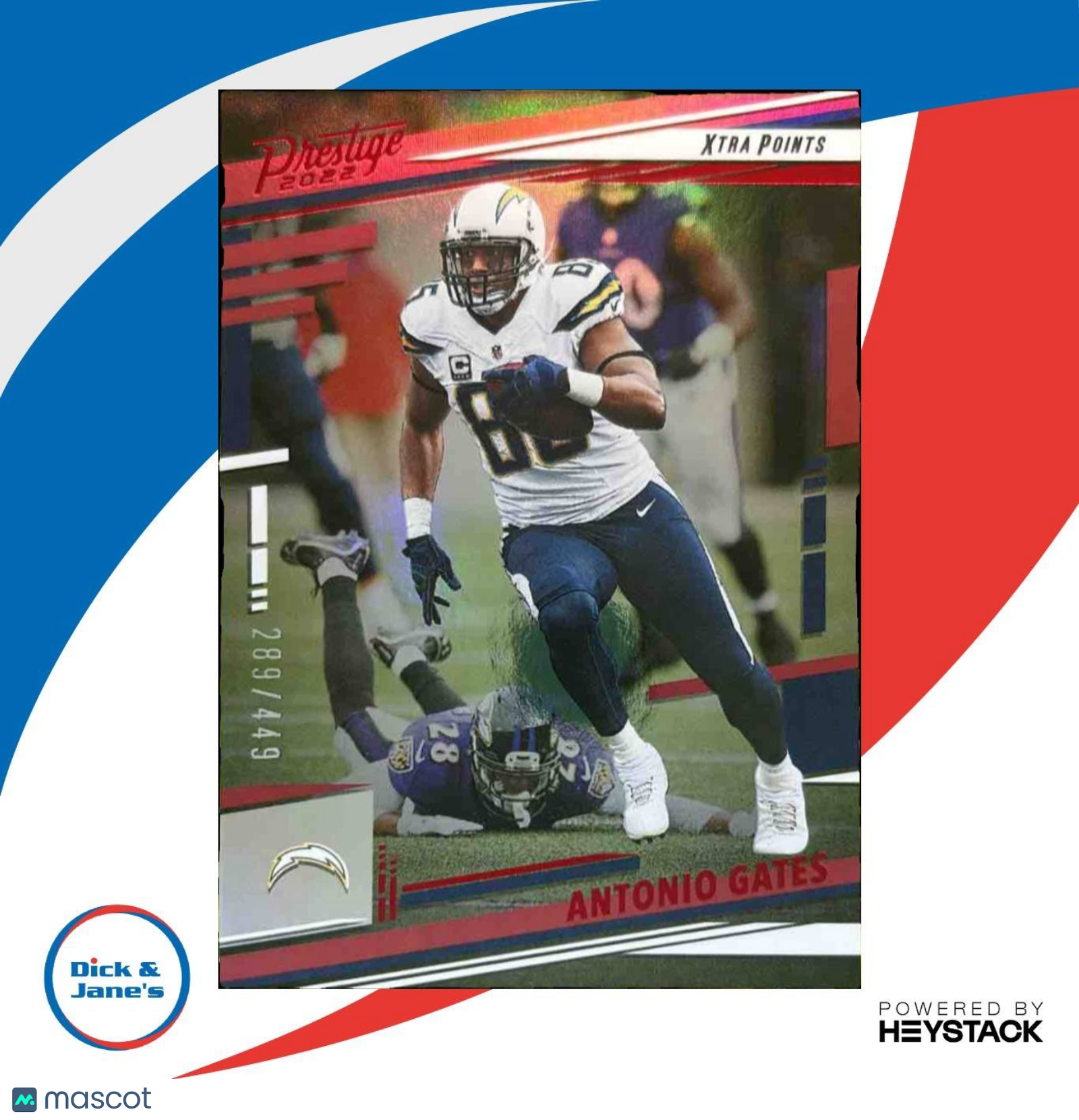 2022 Panini Prestige Antonio Gates Red 289/449 #159 San Diego Chargers - Sports Cards