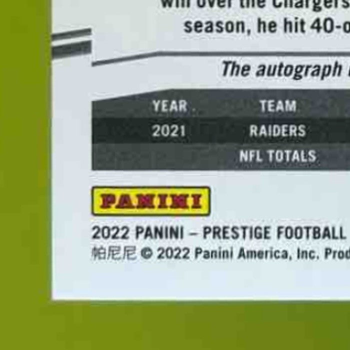 2022 Panini Prestige Daniel Carlson Xtra Points Signatures Auto Raiders - Sports Cards