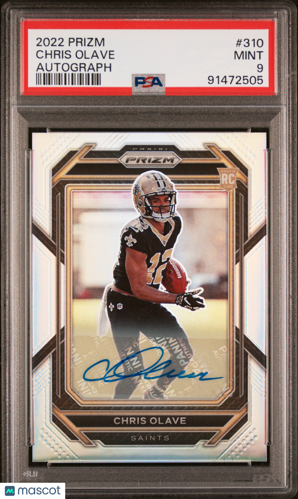 2022 Panini Prizm Chris Olave Autograph #310 PSA 9 Rookie - Graded Sports Cards