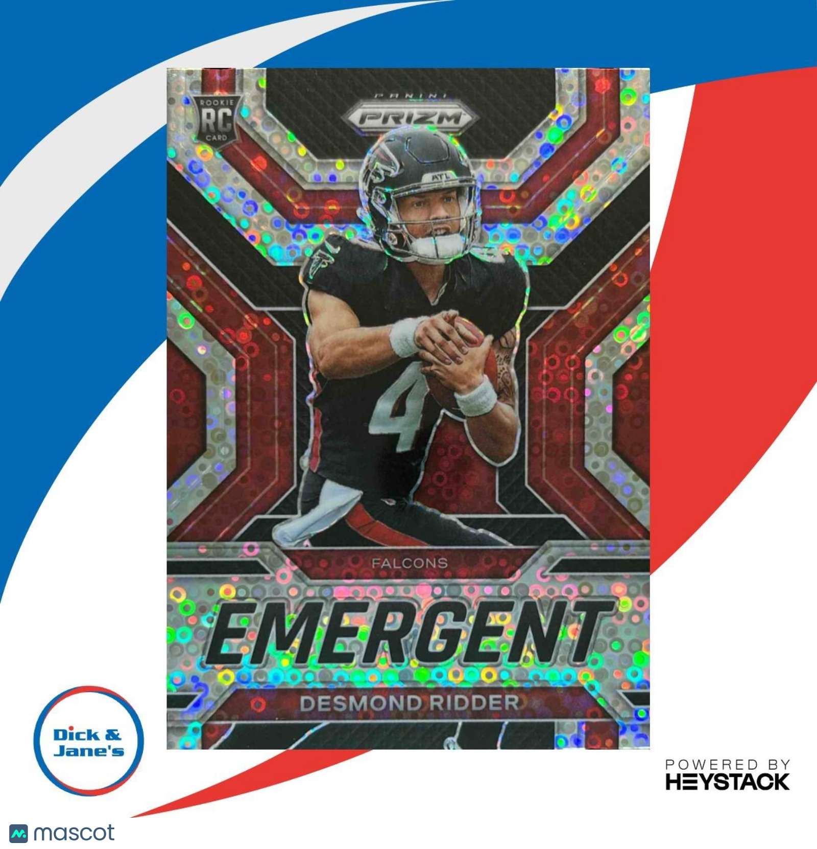 2022 Panini Prizm Desmond Ridder Emergent No Huddle Prizms RC Atlanta Falcons - Sports Cards
