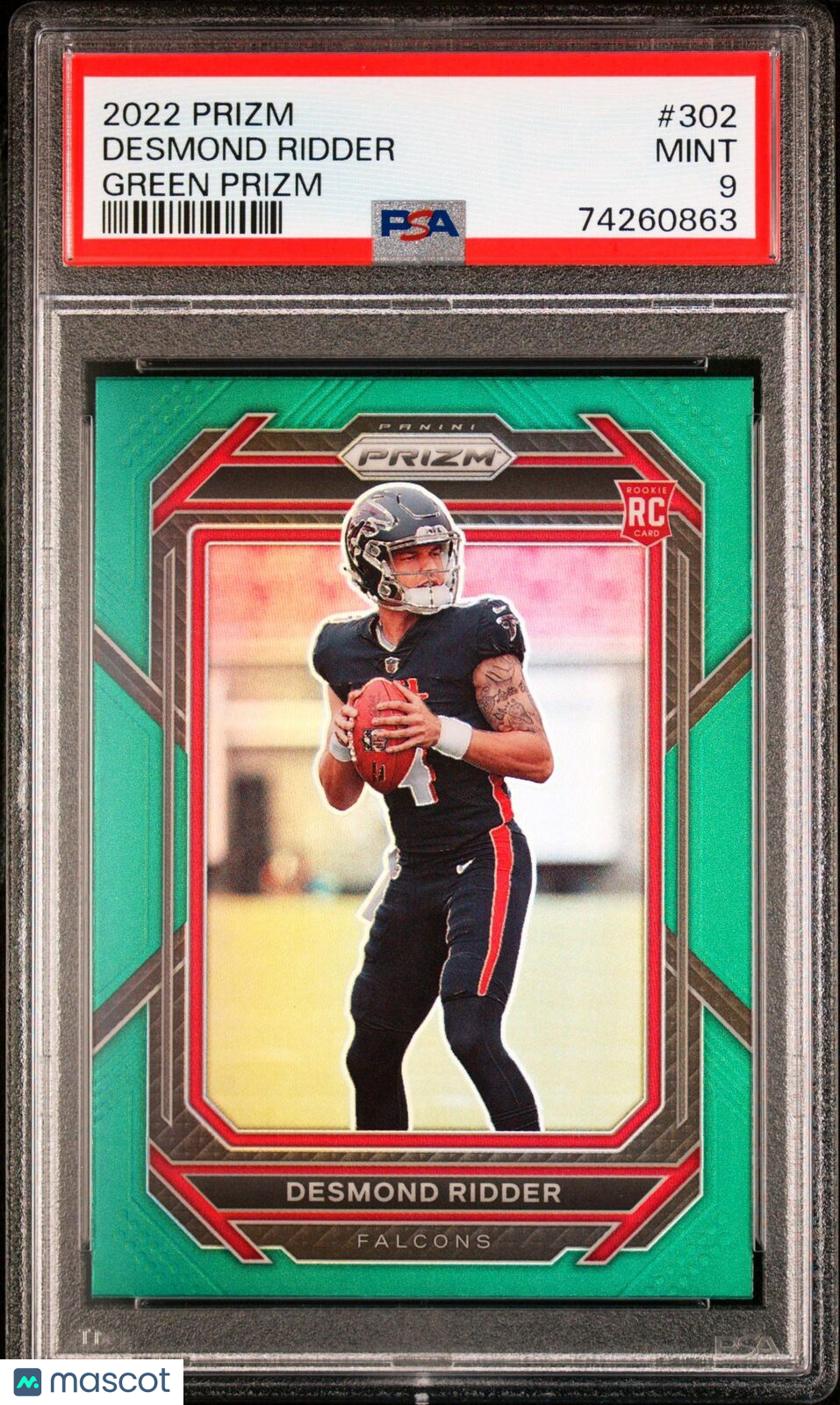 2022 Panini Prizm Desmond Ridder Green Prizm 302 PSA 9 MINT - Graded Sports Cards