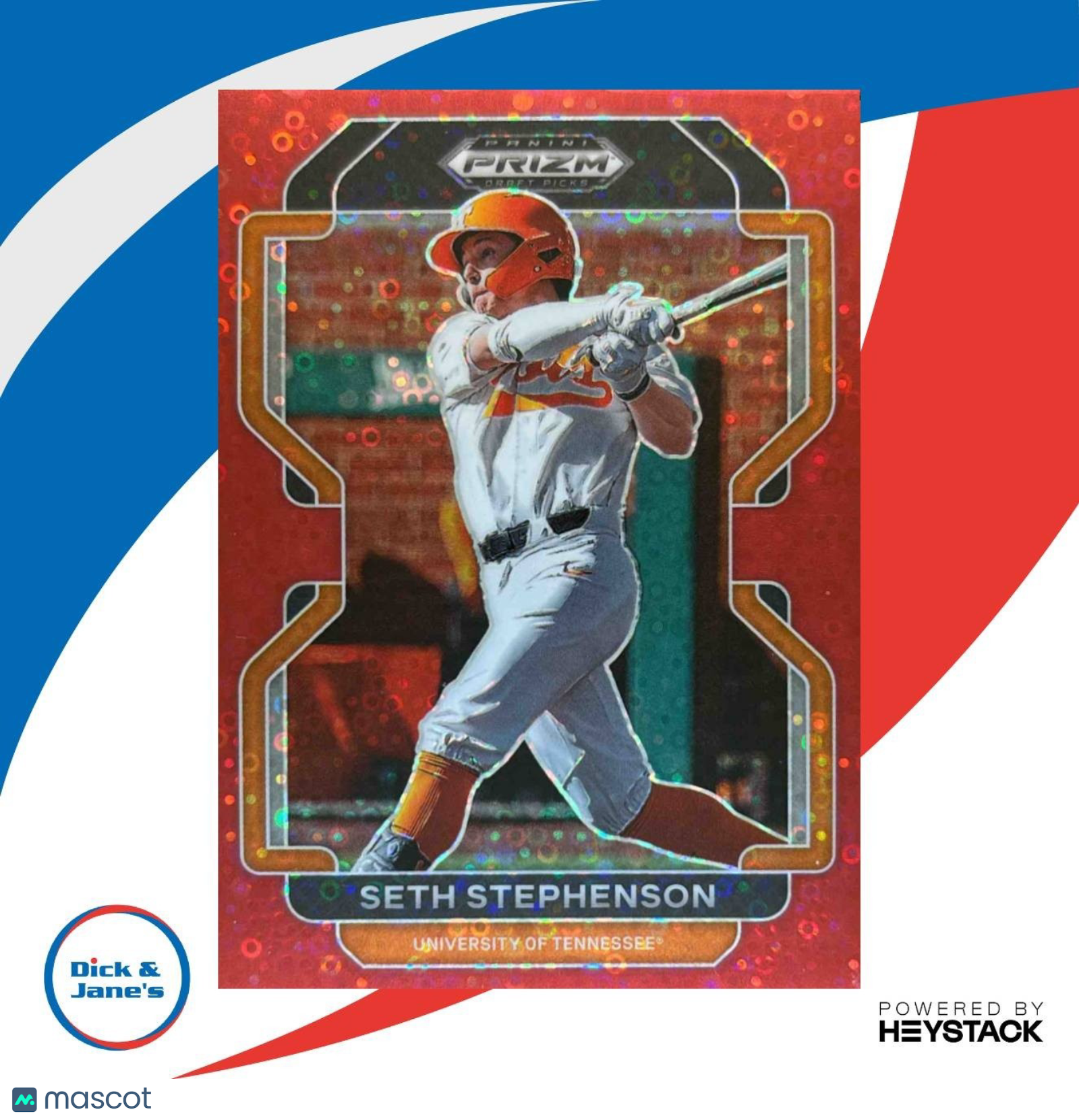 2022 Panini Prizm Draft Picks Seth Stephenson Red Donut Circles /99 Volunteers - Sports Cards