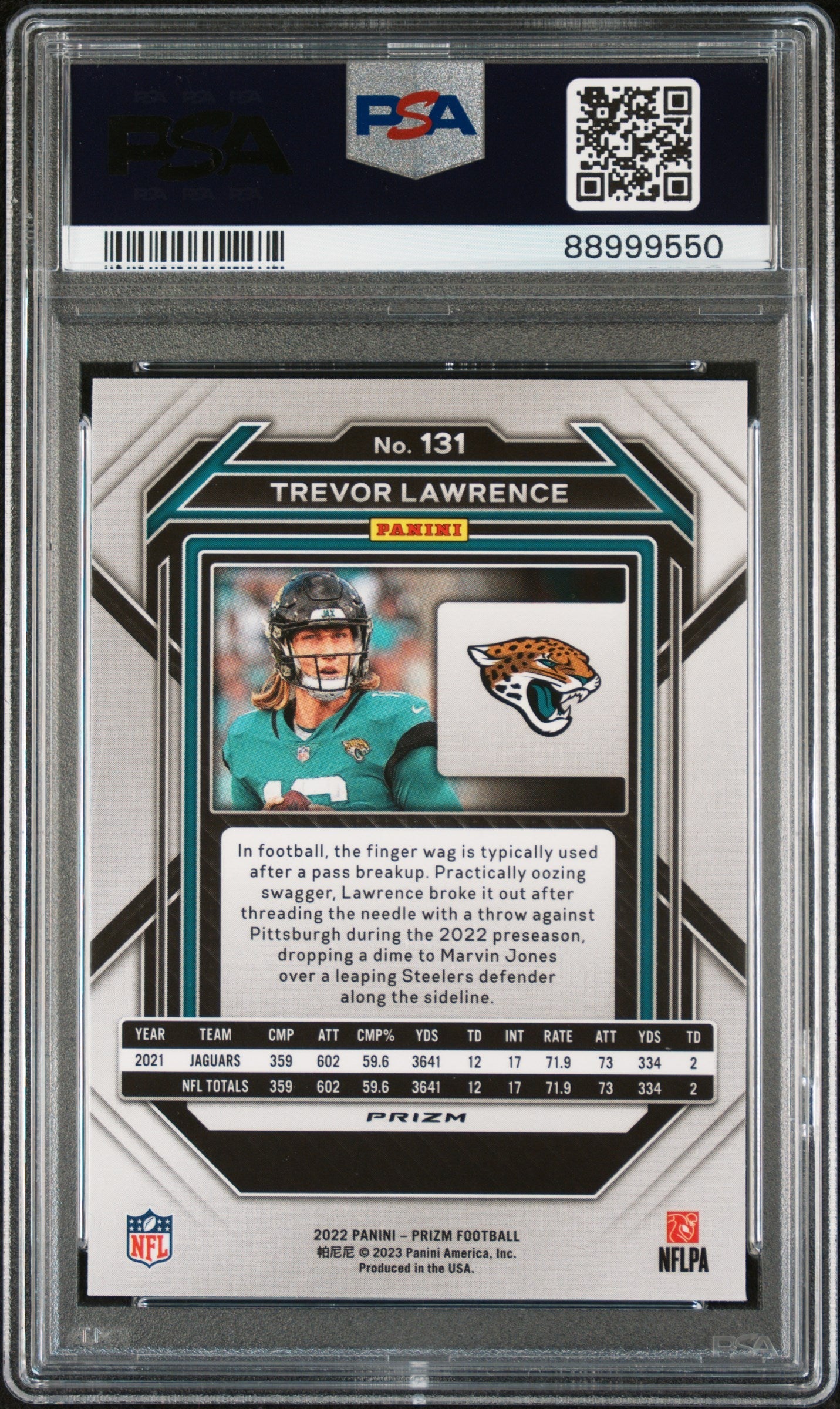 2022 Panini Prizm Trevor Lawrence Green #131 PSA 9 - Graded Sports Cards