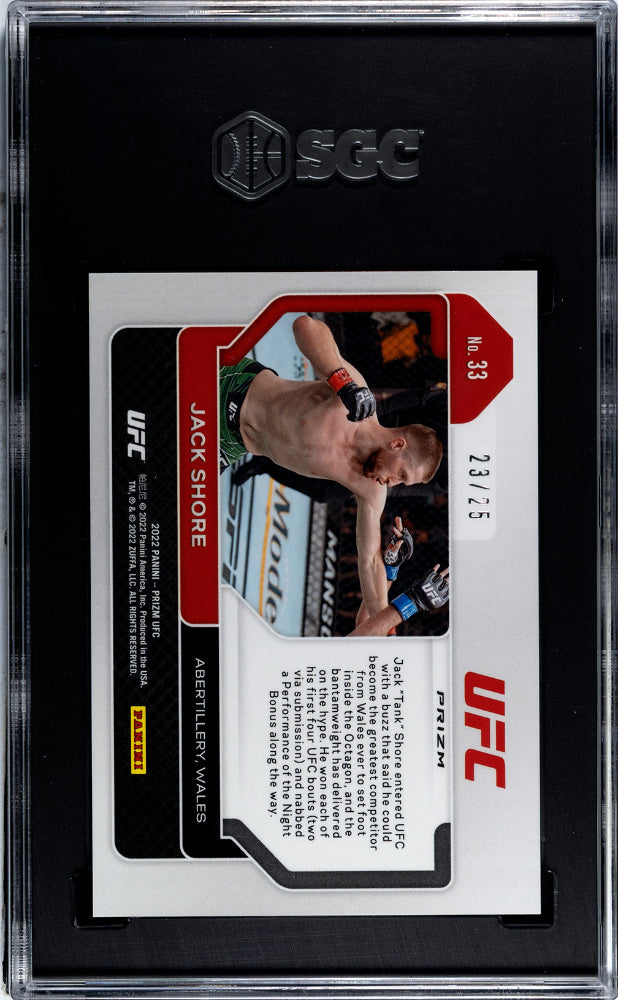 2022 Panini Prizm Ufc Jack Shore Green Pulsar Prizm #33 SGC 9 - Graded Sports Cards