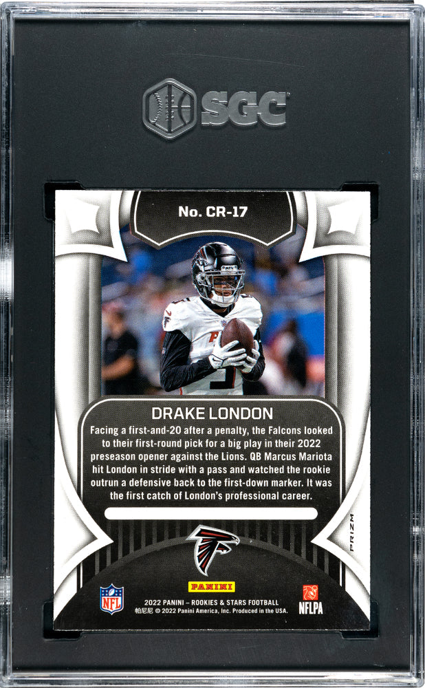 2022 Panini Rookies & Stars Drake London Crusade Red Plaid Prizm #CR-17 SGC 10 - Graded Sports Cards