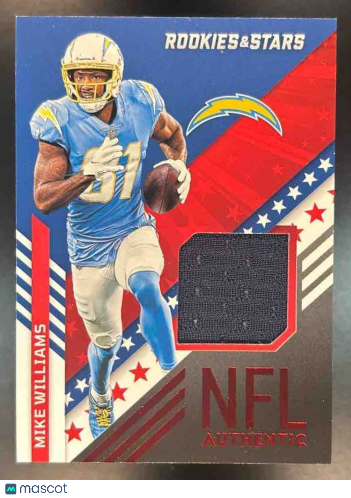 2022 Panini Rookies & Stars Mike Williams NFL Authentic MEM Los Angeles Chargers - Sports Cards