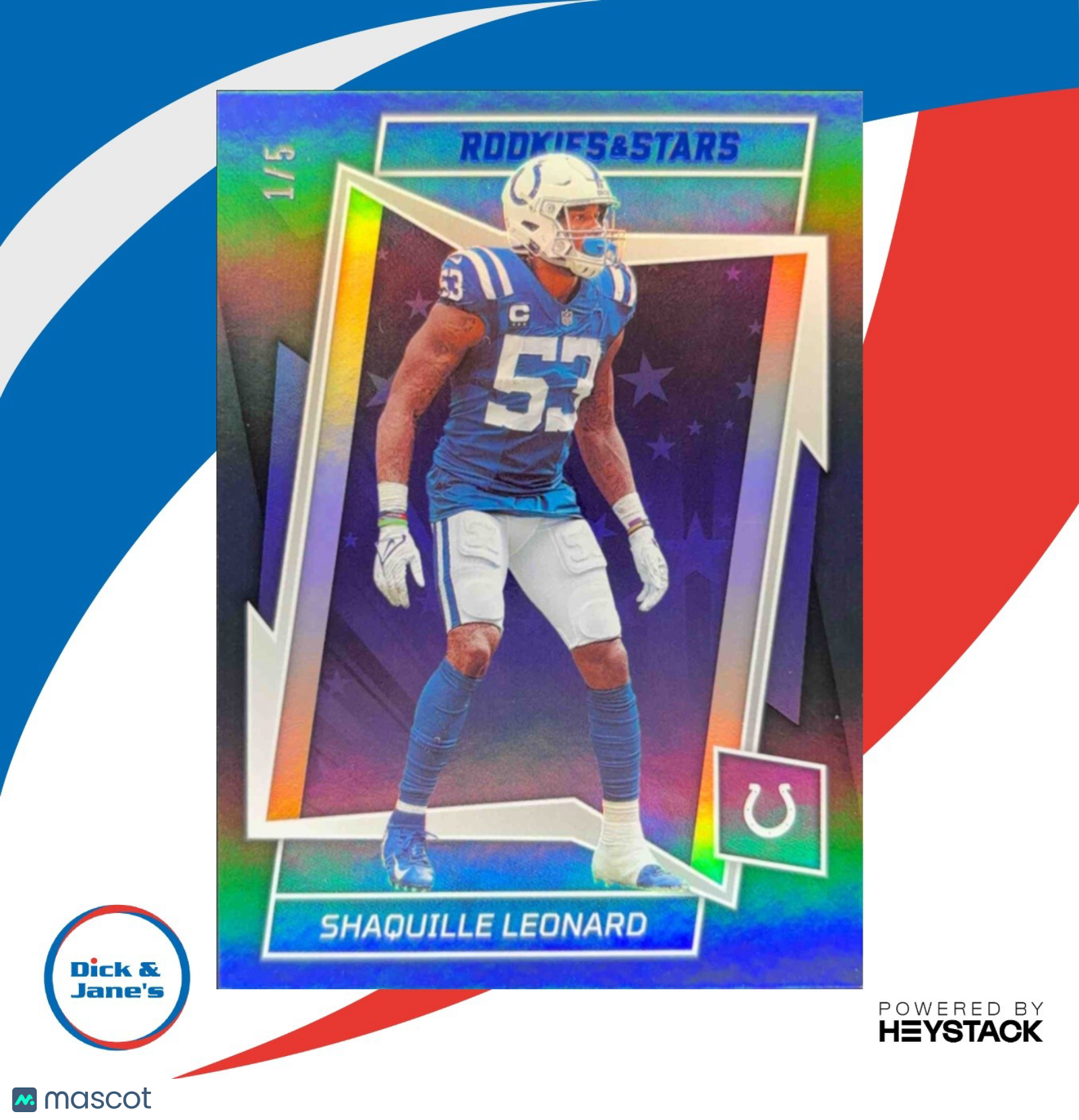 2022 Panini Rookies & Stars Shaquille Leonard Black Blue 1/5 Indianapolis Colts - Sports Cards