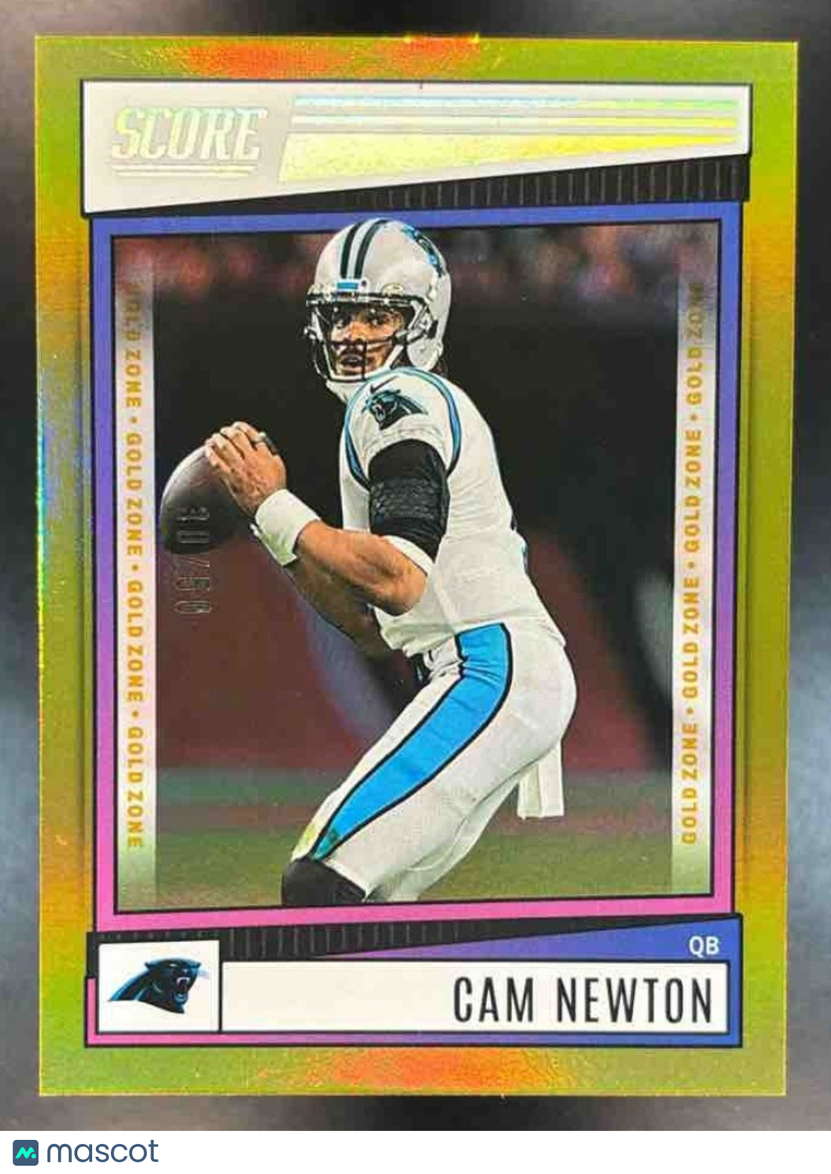 2022 Panini Score Cam Newton Gold Zone /50 #48 Carolina Panthers - Sports Cards