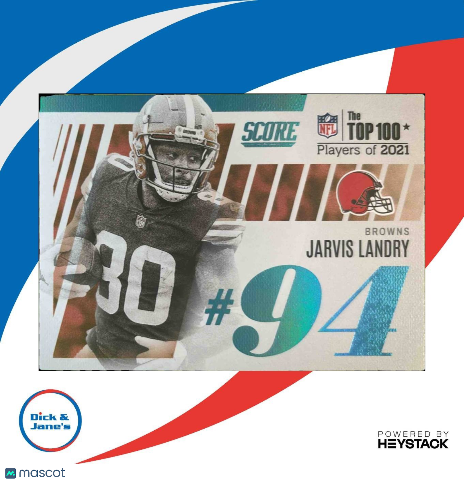 2022 Panini Score Jarvis Landry Top 100 #T94 Cleveland Browns - Sports Cards