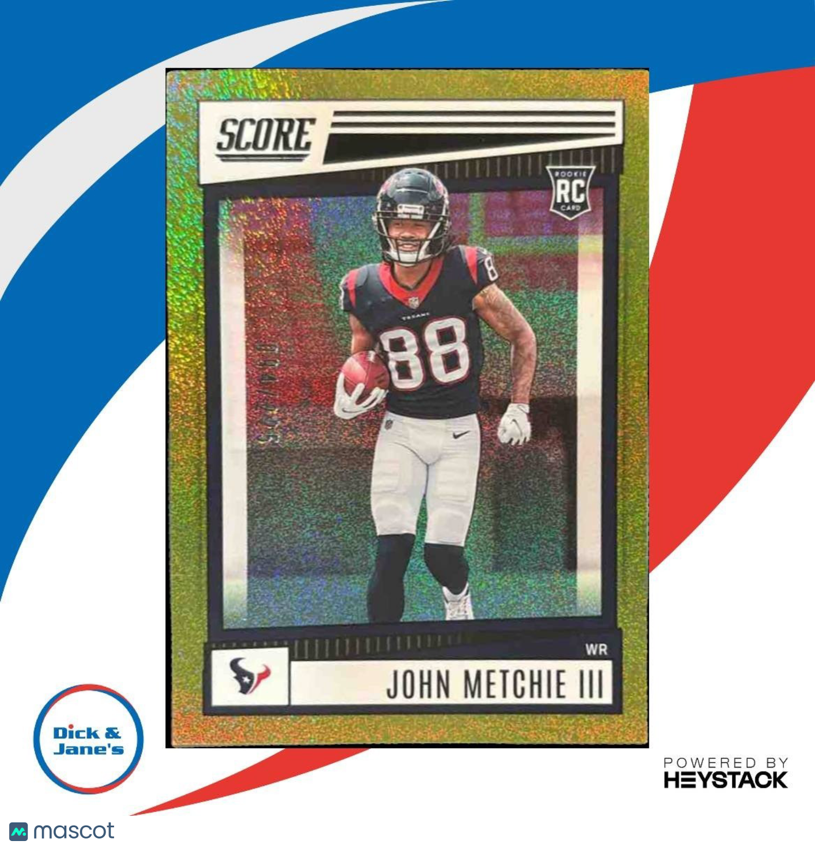 2022 Panini Score John Metchie III Dots Gold 94/225 #387 RC Houston Texans - Sports Cards