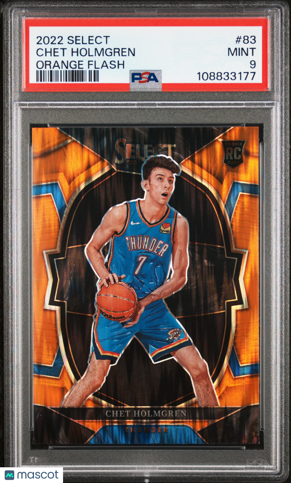 2022 Panini Select Chet Holmgren Orange Flash #83 PSA 9 OKC Thunder - Graded Sports Cards
