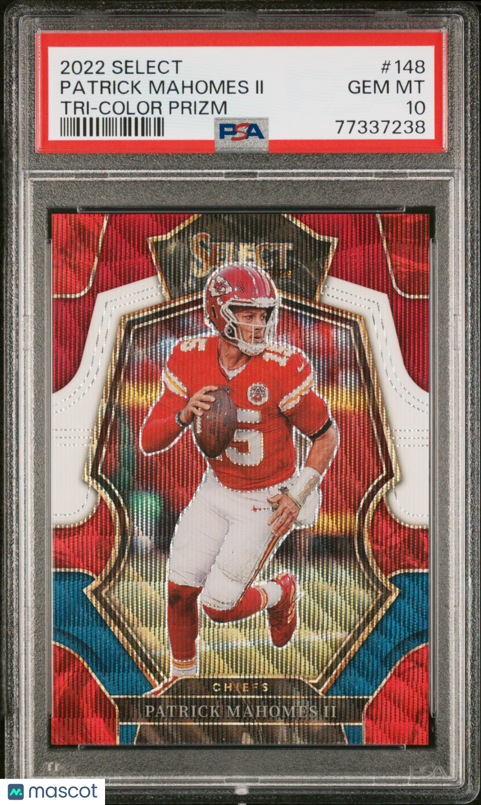 2022 Panini Select Patrick Mahomes II Tri Color Prizm #148 PSA 10 - Graded Sports Cards