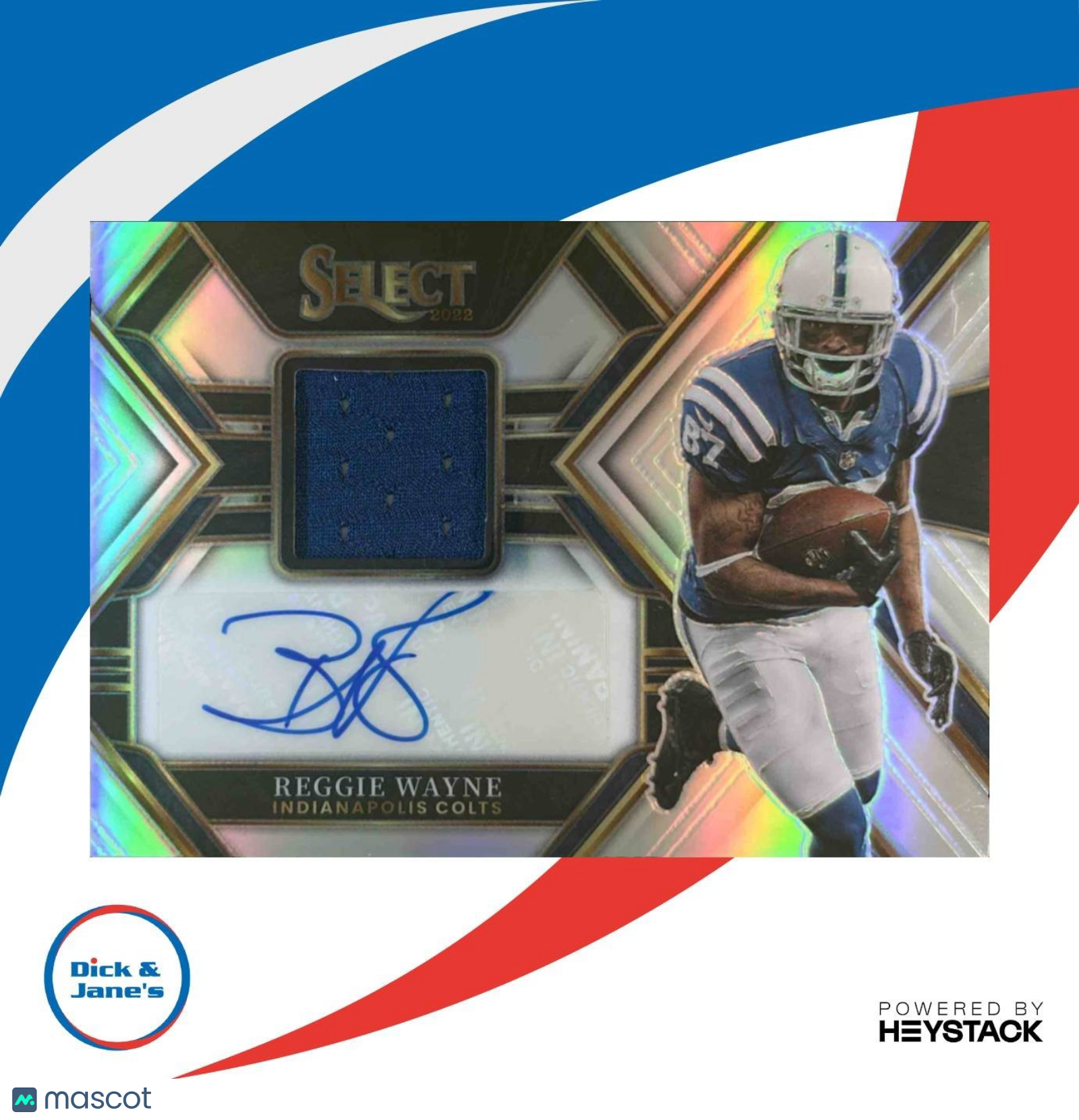 2022 Panini Select Reggie Wayne Signature Memorabilia Prizm /199 Colts - Sports Cards
