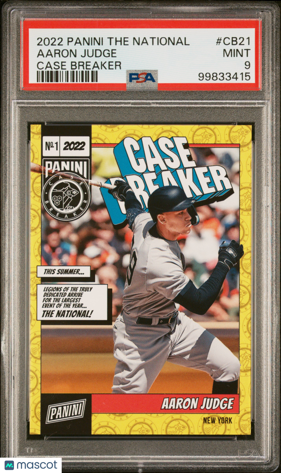 2022 Panini The National Case Breaker Aaron Judge #CB21 PSA 9 12/199 - Graded Sports Cards