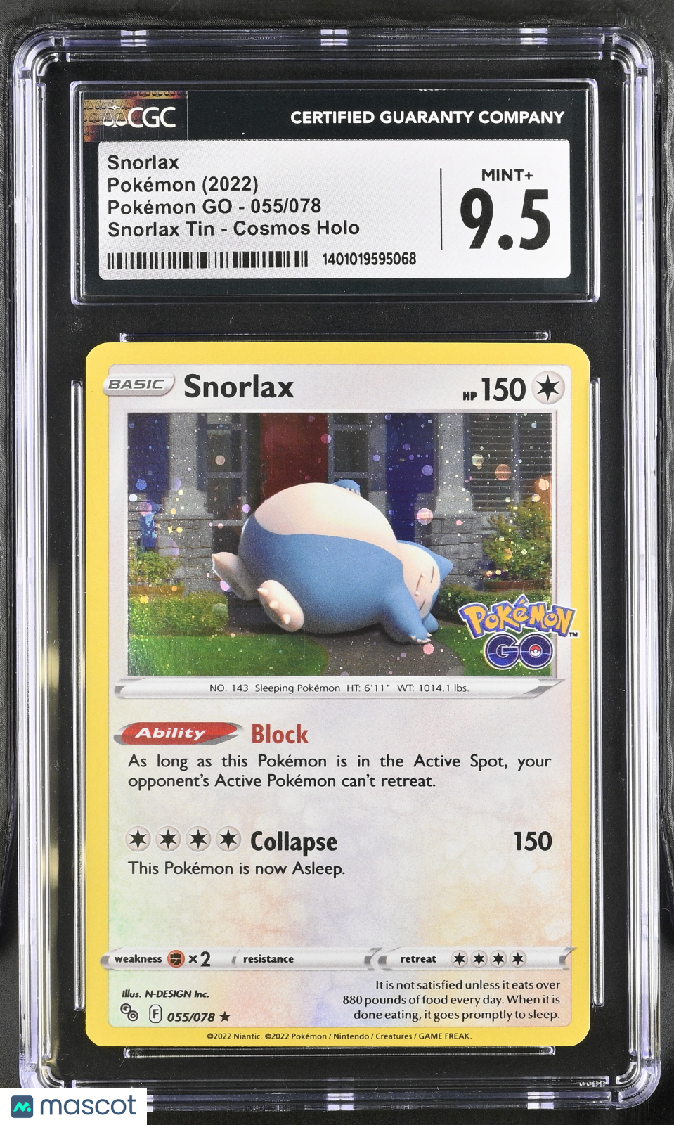 2022 Pokémon Pokemon GO Snorlax #055/078 English CGC 9.5 - Graded TCG/CCG
