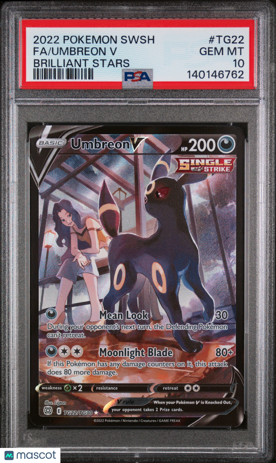 2022 Pokemon Sword & Shield Brilliant Stars Umbreon V #TG22 FA PSA 10 GEM MINT - Graded TCG/CCG
