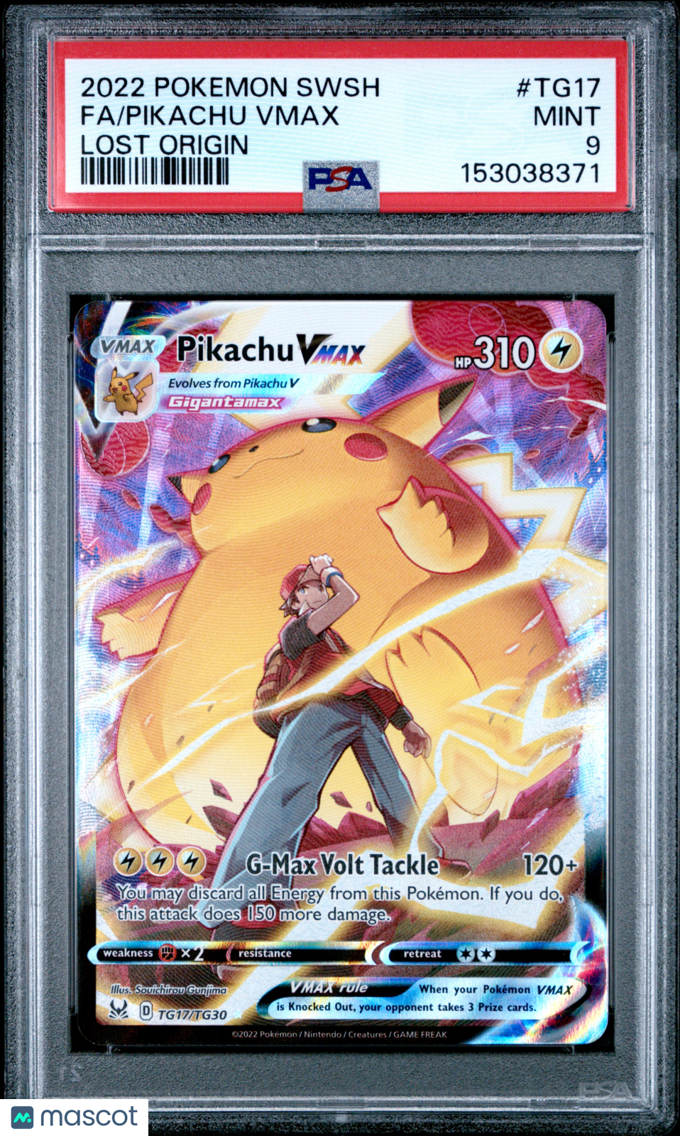 2022 Pokemon Sword & Shield Lost Origin Pikachu VMAX #TG17 FA PSA 9 MINT - Graded TCG/CCG