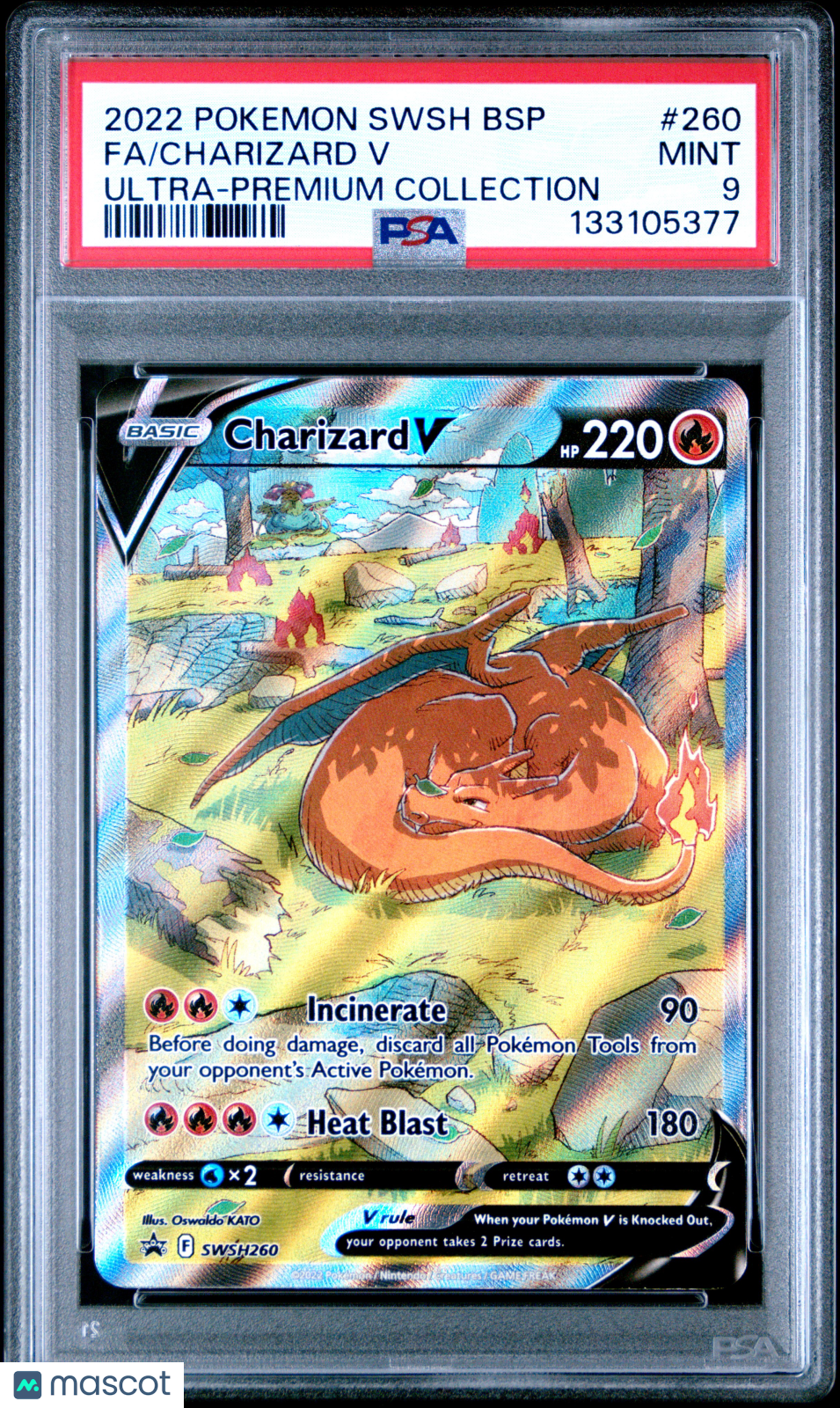 2022 Pokemon SWSH Black Star Promo Charizard V #260 FA UPC PSA 9 MINT - Graded TCG/CCG