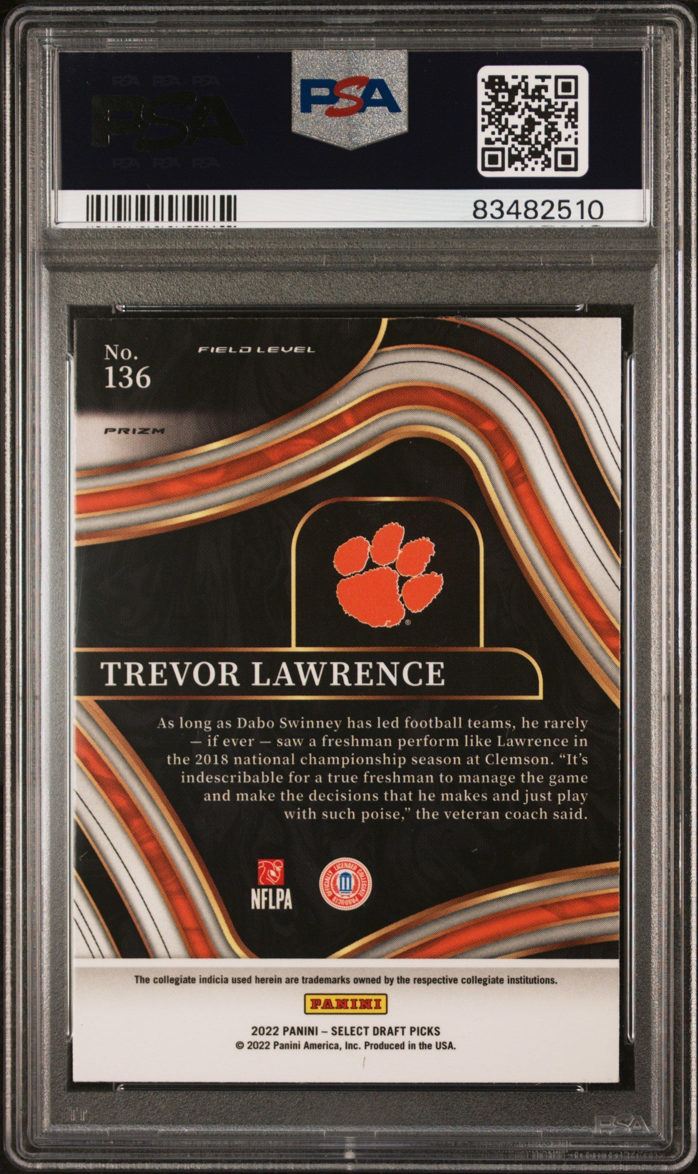 2022 Select Draft Picks Trevor Lawrence PSA 10 GEM MINT Jacksonville Jaguars - Graded Sports Cards