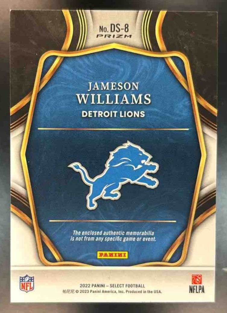 2022 Select Jameson Williams Draft Selections Memorabilia Red Prizm #DS-8 RC - Sports Cards