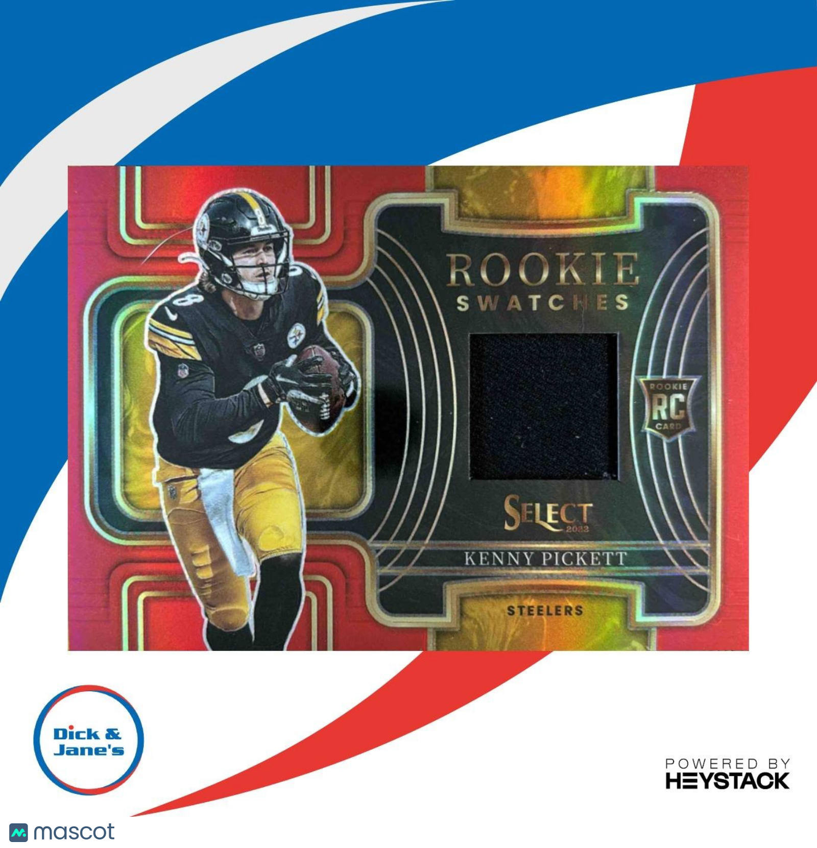 2022 Select Kenny Pickett Rookie Swatches Red Prizm MEM RC Pittsburgh Steelers - Sports Cards